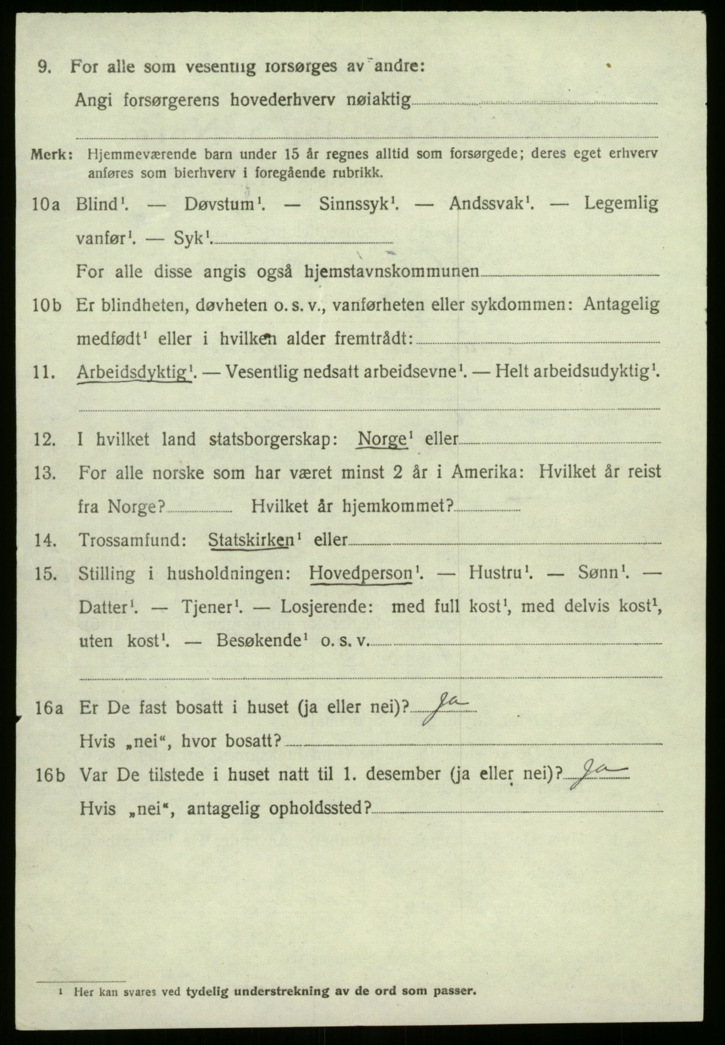 SAB, 1920 census for Jølster, 1920, p. 2371