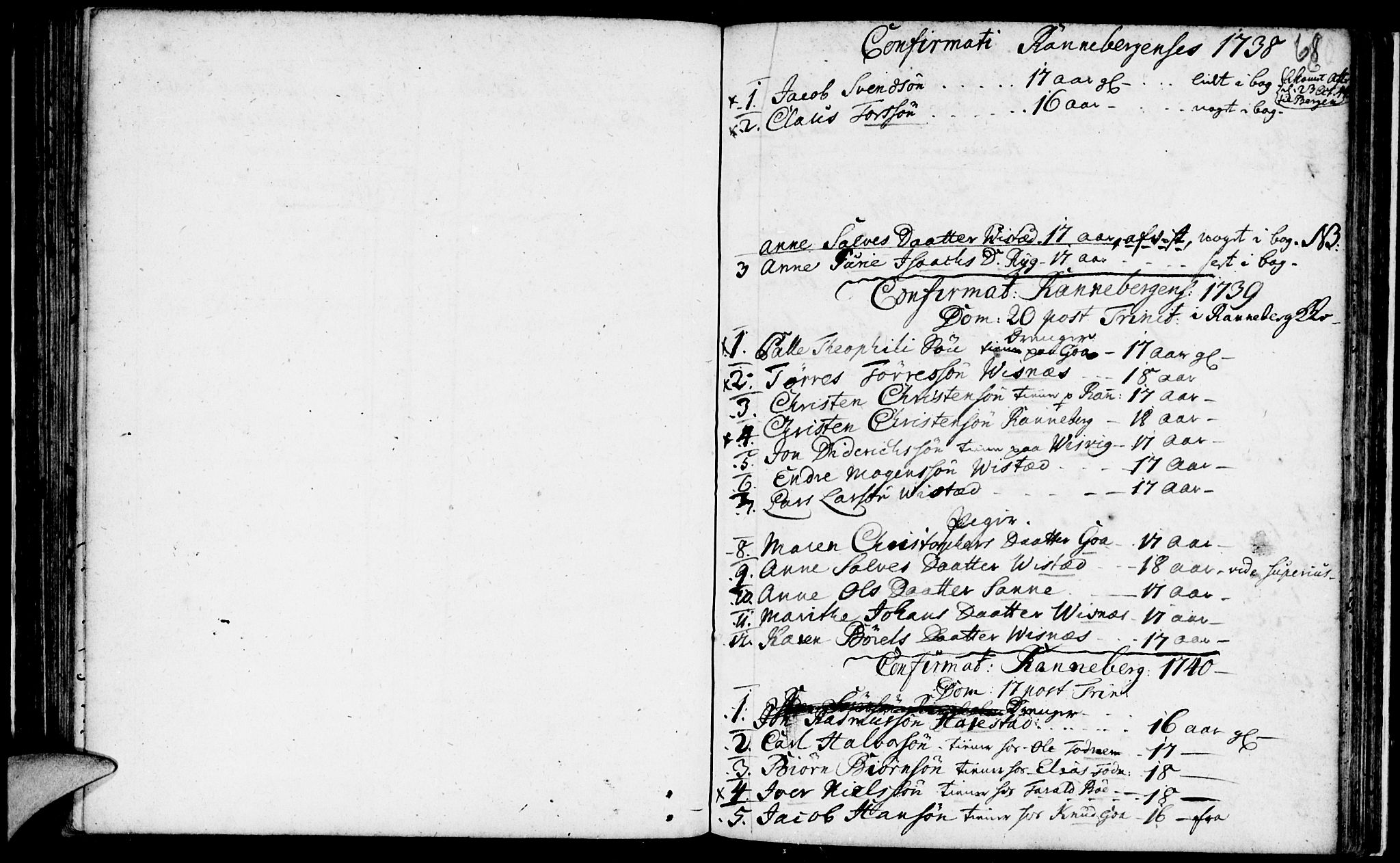 Domkirken sokneprestkontor, SAST/A-101812/001/30/30BA/L0003: Parish register (official) no. A 3 /2, 1738-1760, p. 68
