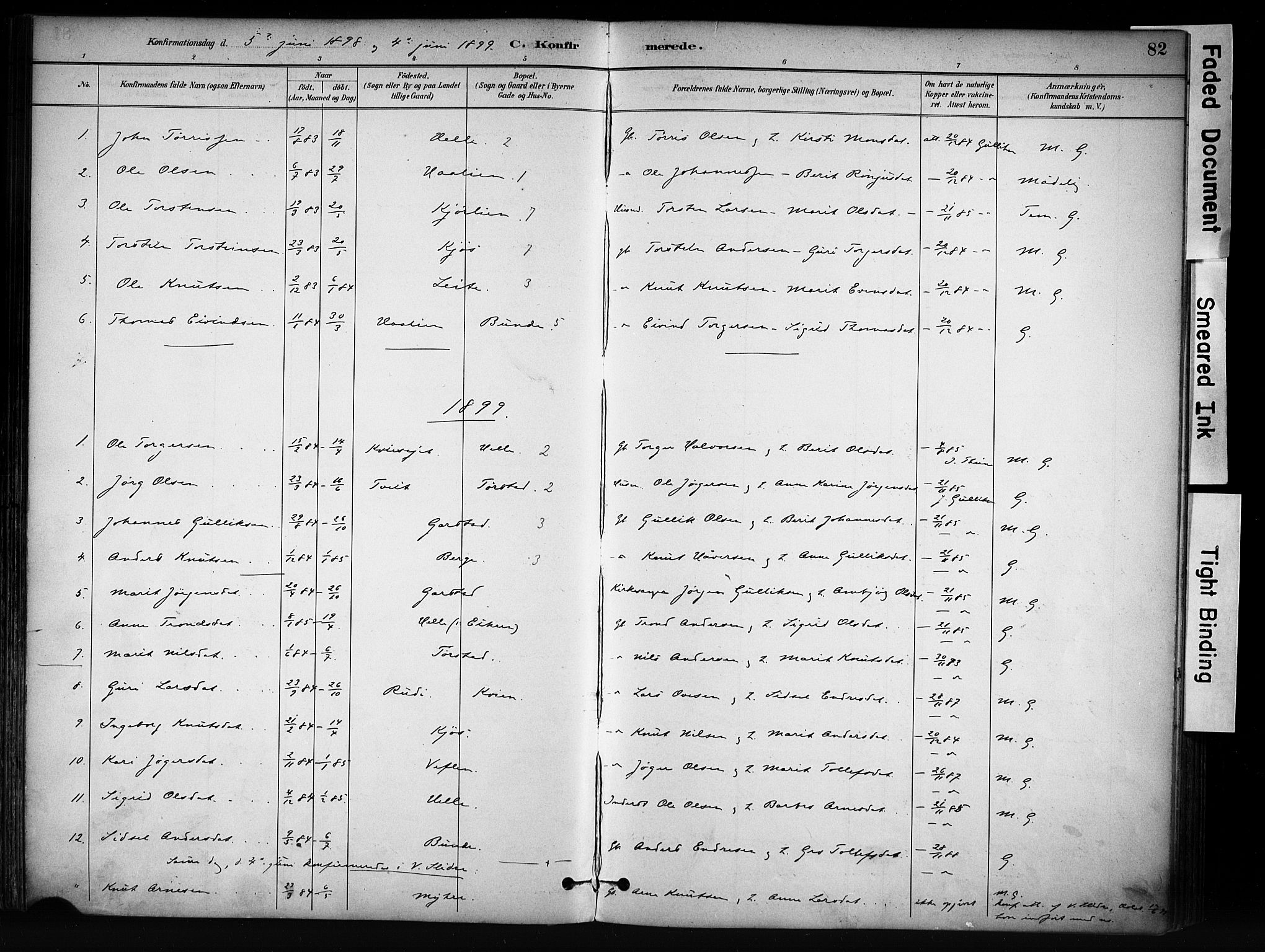 Vang prestekontor, Valdres, SAH/PREST-140/H/Ha/L0009: Parish register (official) no. 9, 1882-1914, p. 82