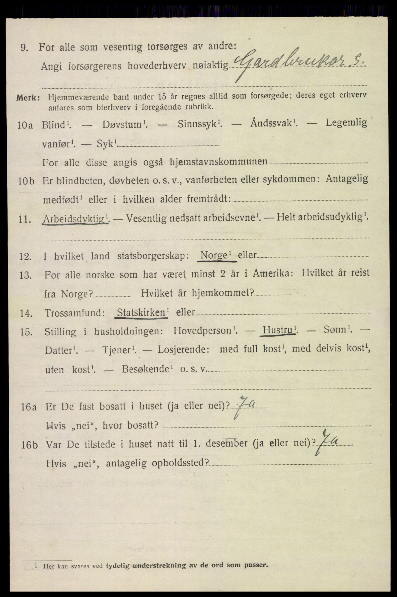 SAK, 1920 census for Valle, 1920, p. 1990