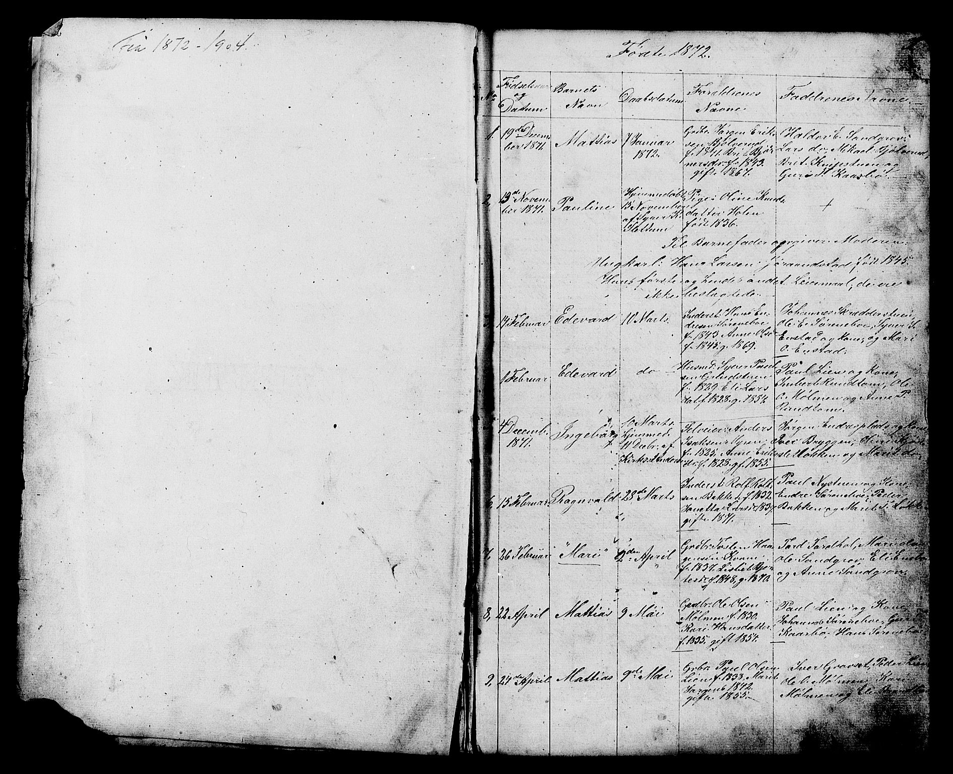 Lesja prestekontor, SAH/PREST-068/H/Ha/Hab/L0006: Parish register (copy) no. 6, 1871-1904, p. 2-3