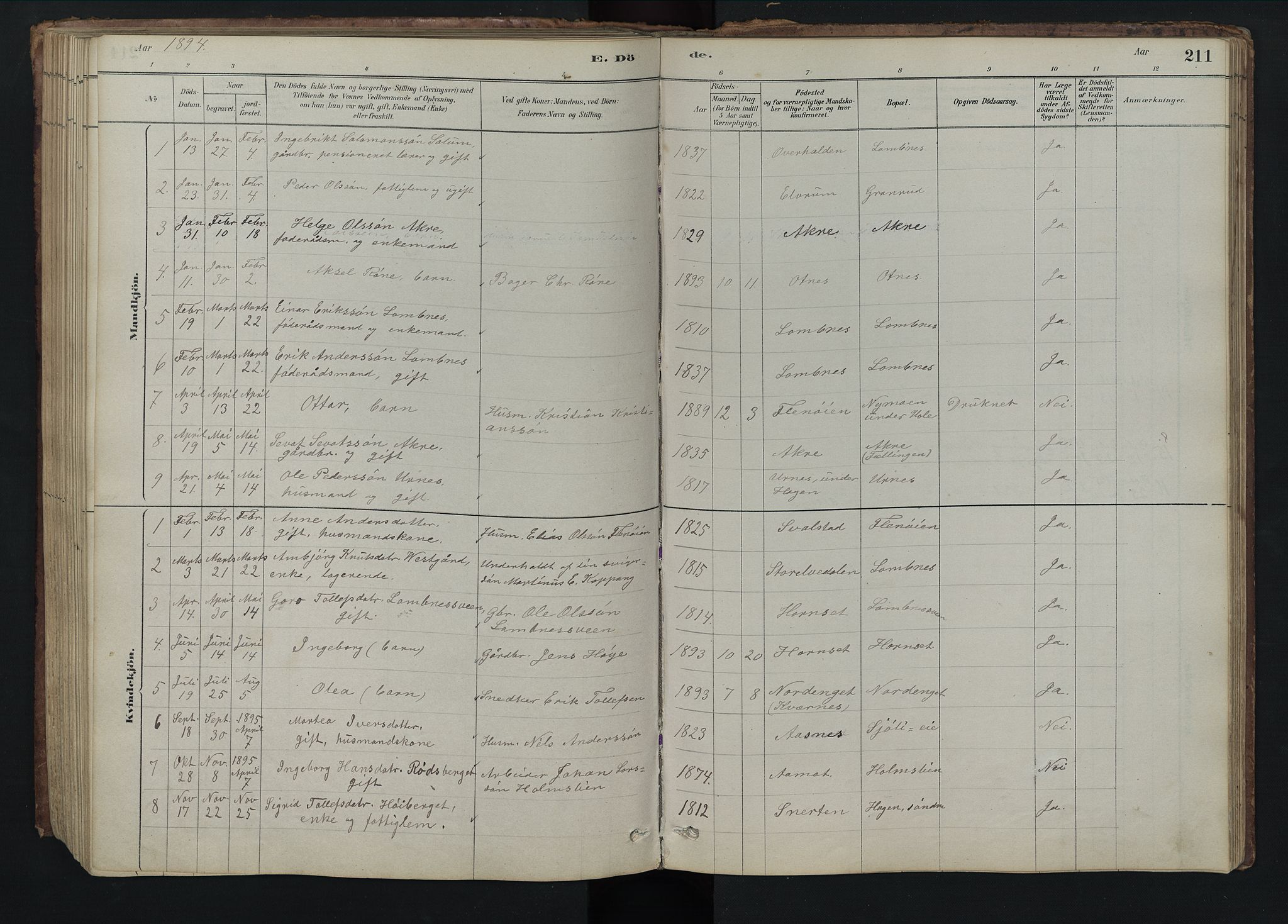 Rendalen prestekontor, SAH/PREST-054/H/Ha/Hab/L0009: Parish register (copy) no. 9, 1879-1902, p. 211