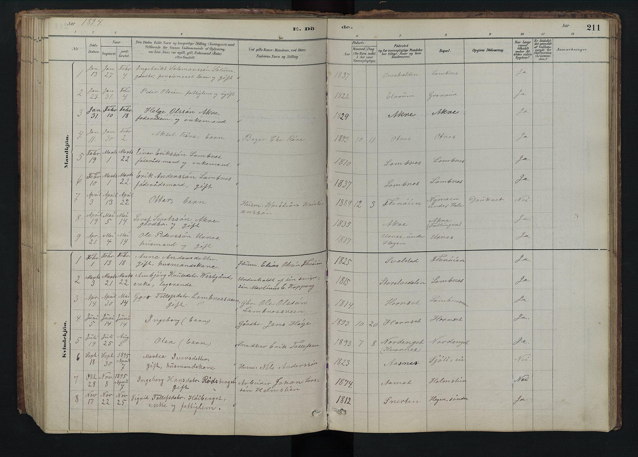 Rendalen prestekontor, AV/SAH-PREST-054/H/Ha/Hab/L0009: Parish register (copy) no. 9, 1879-1902, p. 211
