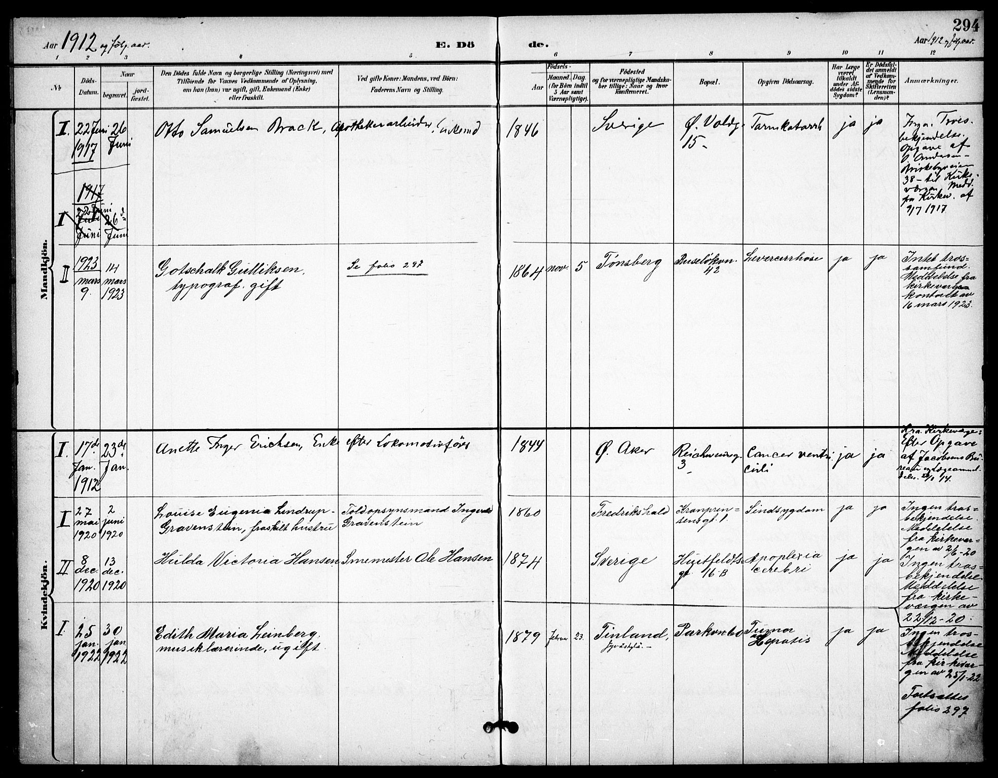 Johannes prestekontor Kirkebøker, AV/SAO-A-10852/F/Fa/L0008: Parish register (official) no. 8, 1897-1917, p. 294