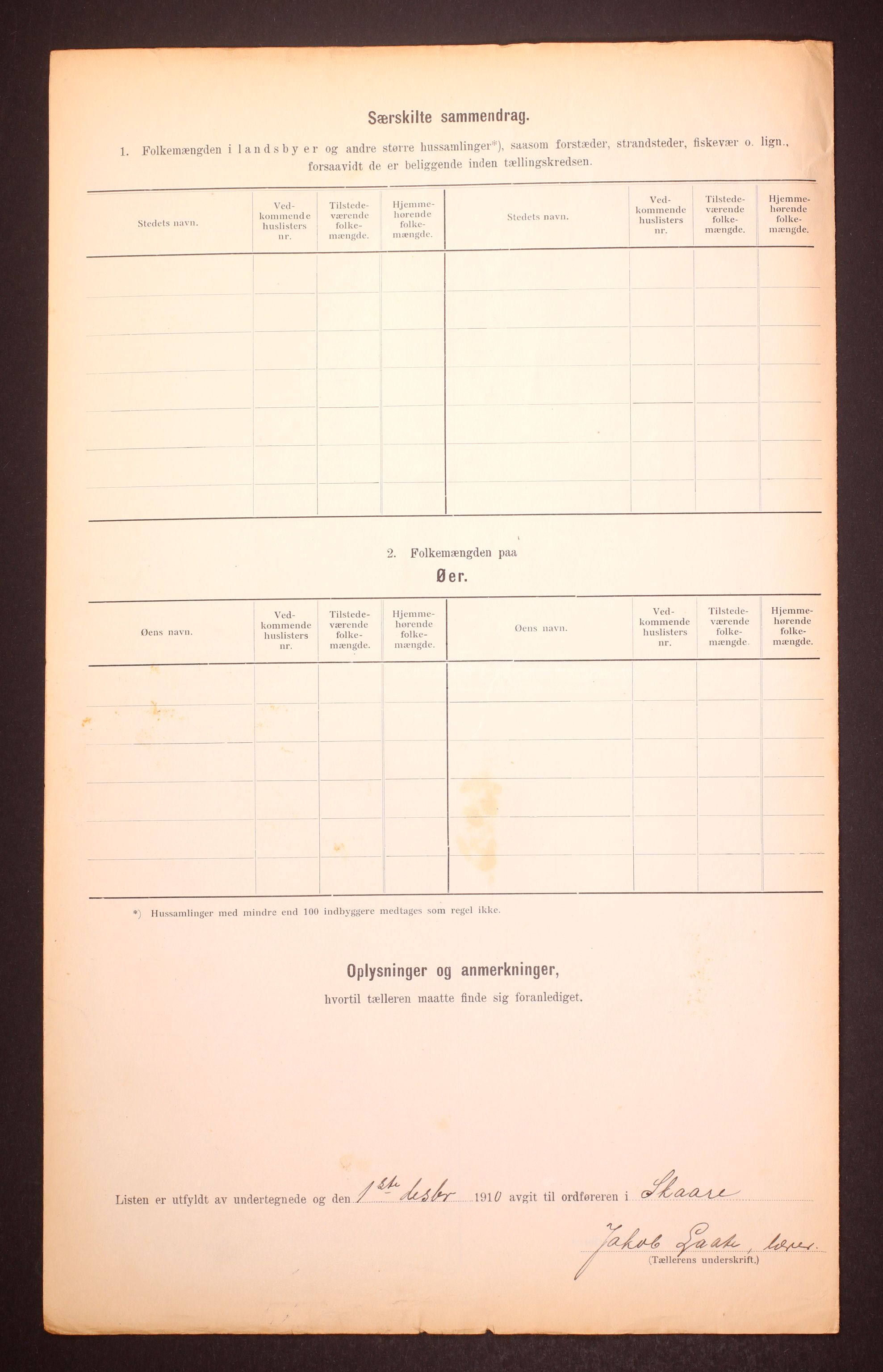 RA, 1910 census for Skåre, 1910, p. 7