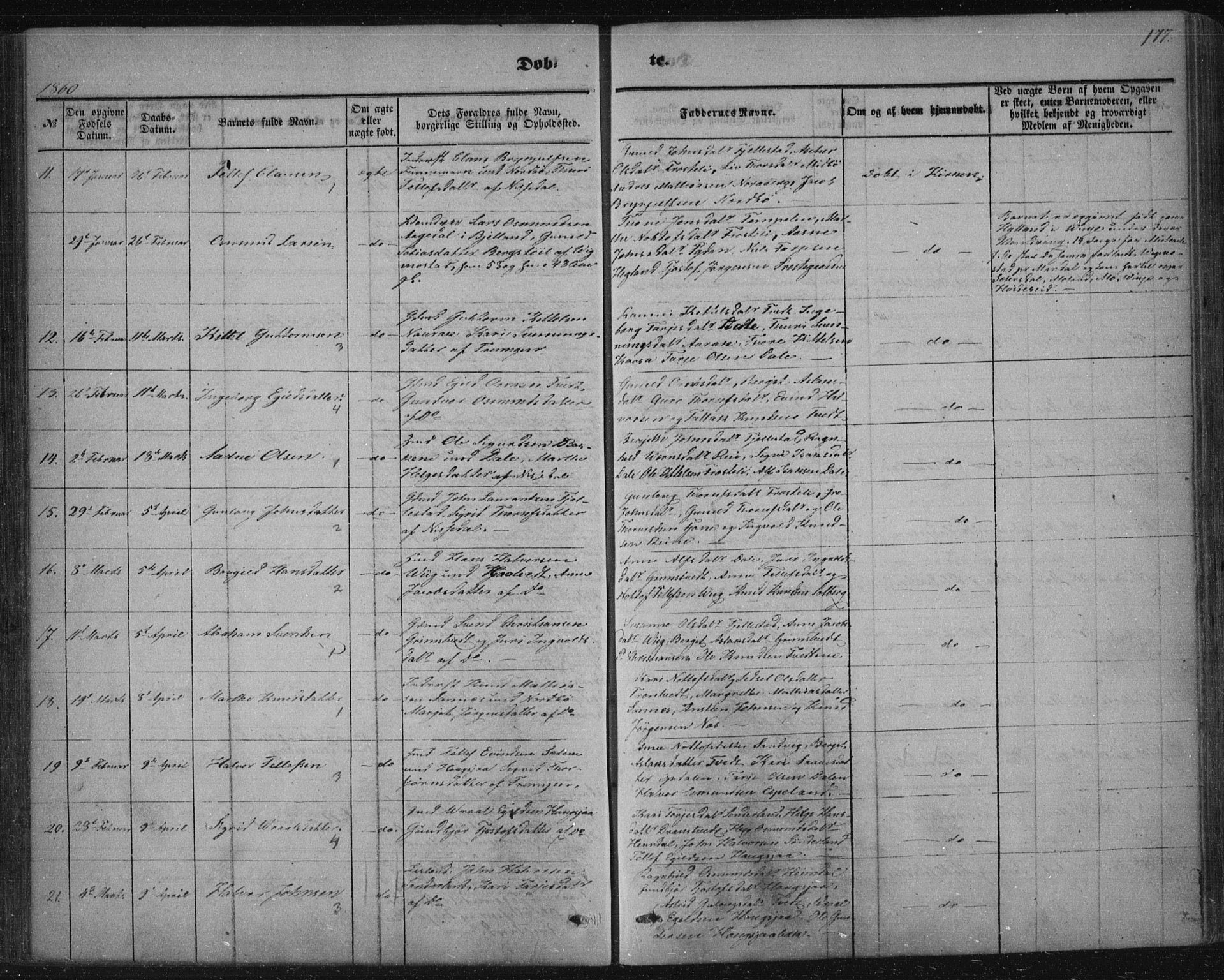 Nissedal kirkebøker, AV/SAKO-A-288/F/Fa/L0003: Parish register (official) no. I 3, 1846-1870, p. 176-177