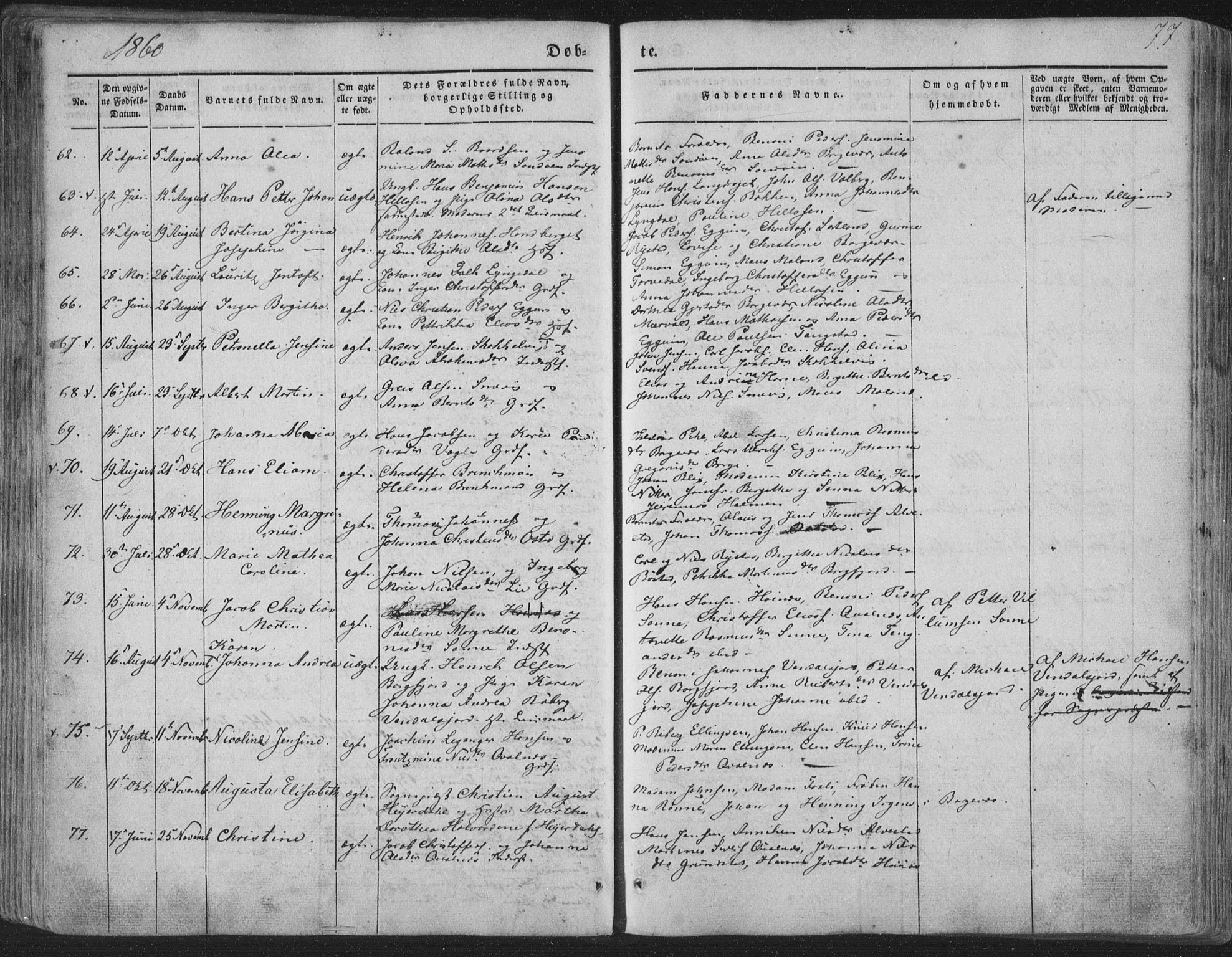 Ministerialprotokoller, klokkerbøker og fødselsregistre - Nordland, SAT/A-1459/880/L1131: Parish register (official) no. 880A05, 1844-1868, p. 77