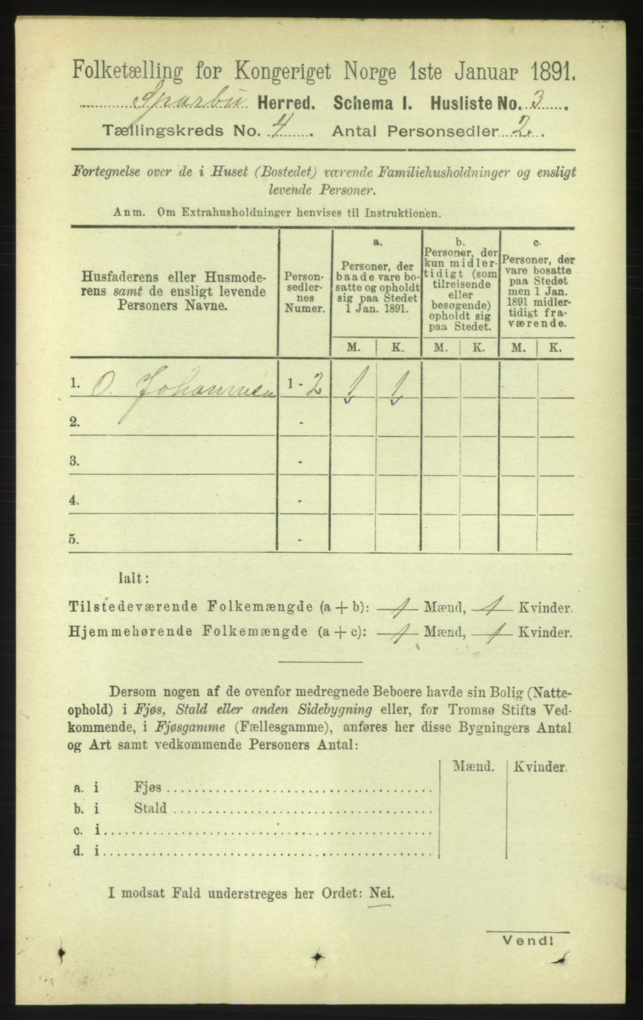 RA, 1891 census for 1731 Sparbu, 1891, p. 1324