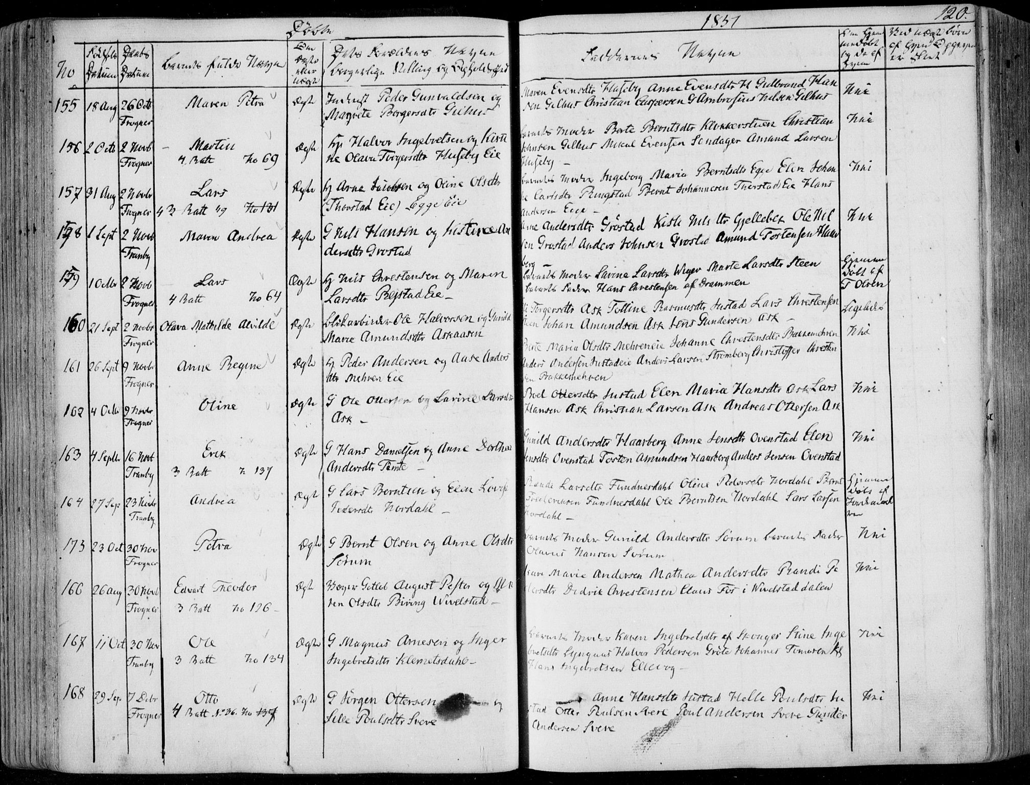 Lier kirkebøker, SAKO/A-230/F/Fa/L0011: Parish register (official) no. I 11, 1843-1854, p. 120