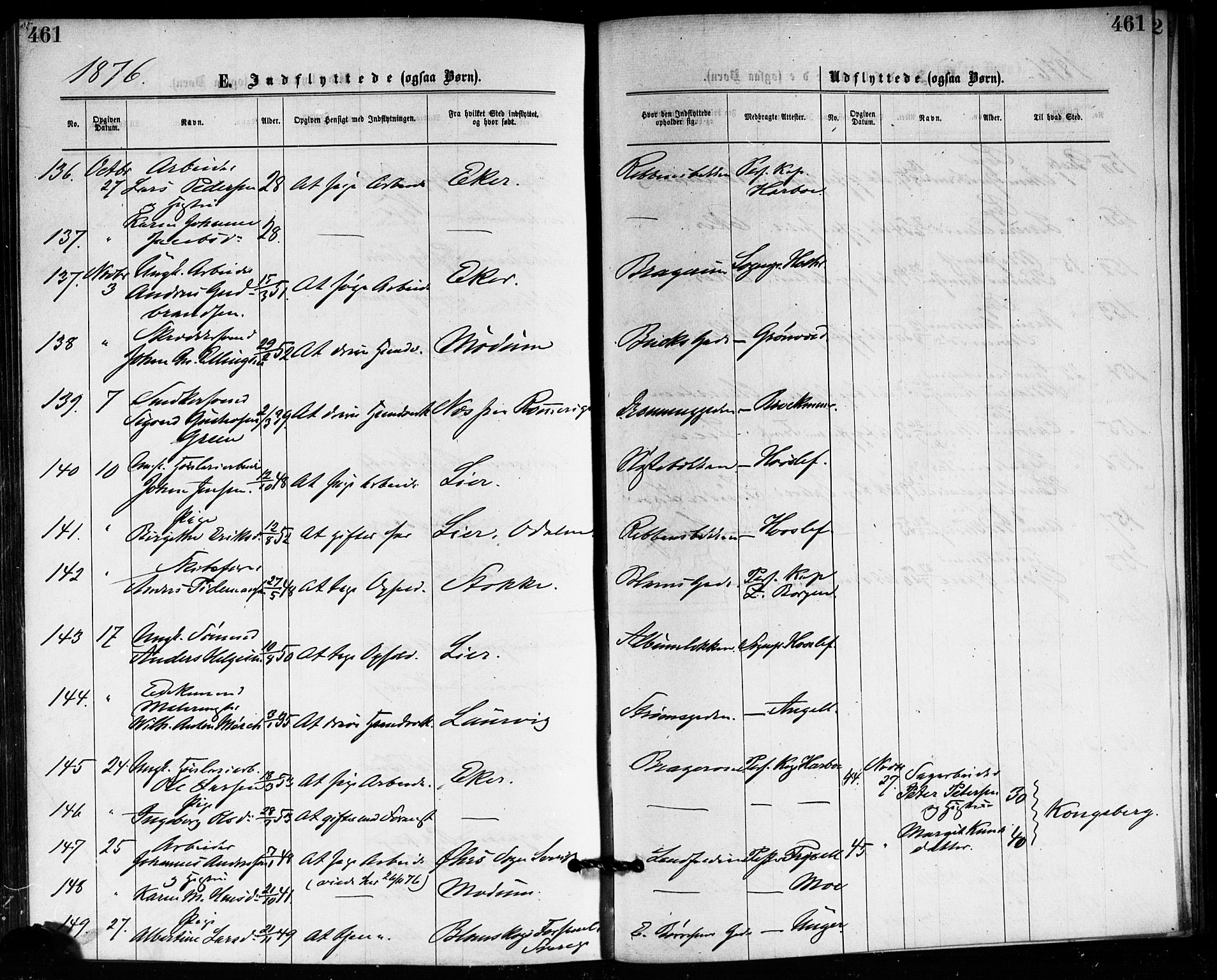 Bragernes kirkebøker, AV/SAKO-A-6/F/Fb/L0005: Parish register (official) no. II 5, 1875-1877, p. 461