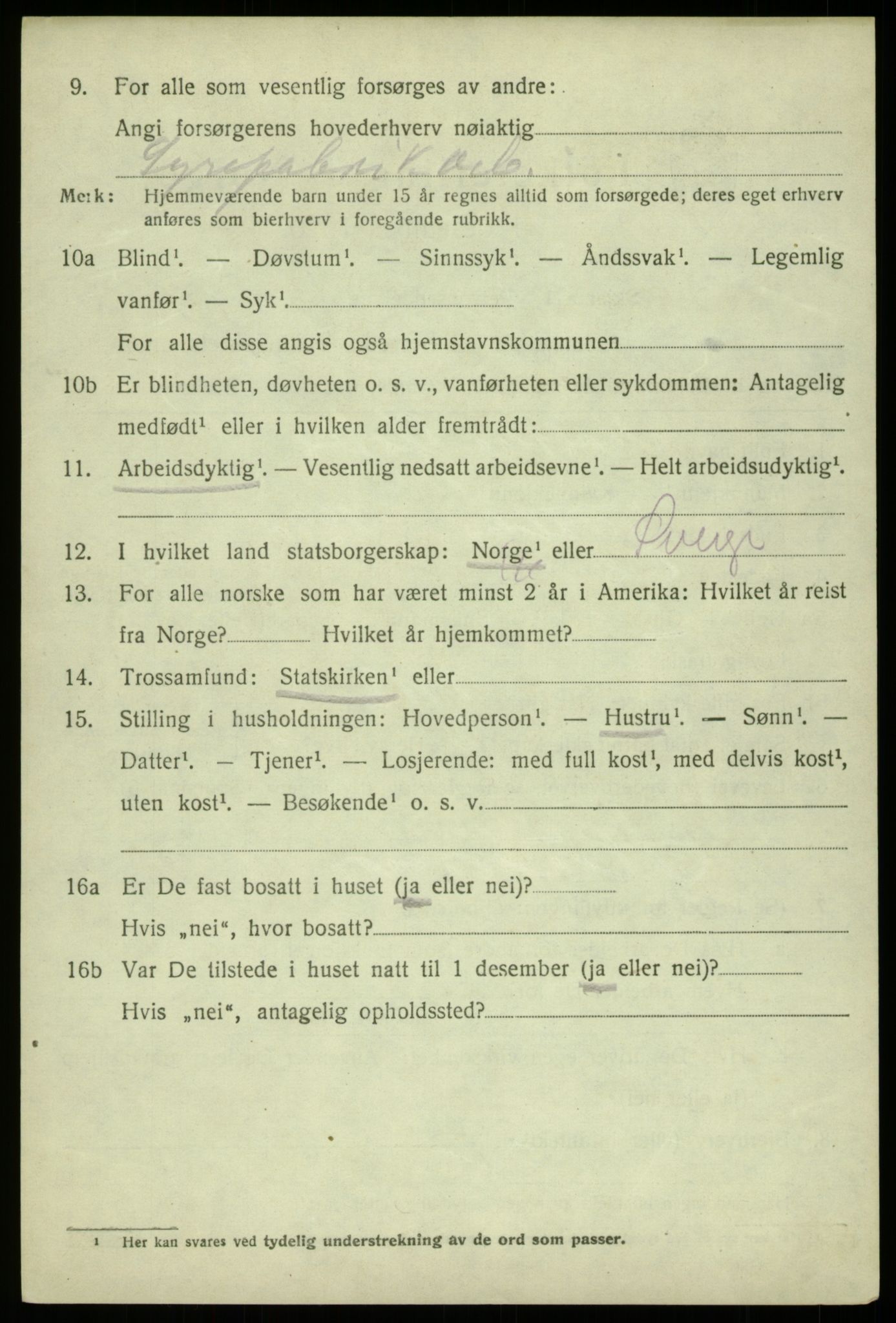 SAB, 1920 census for Fjell, 1920, p. 8747