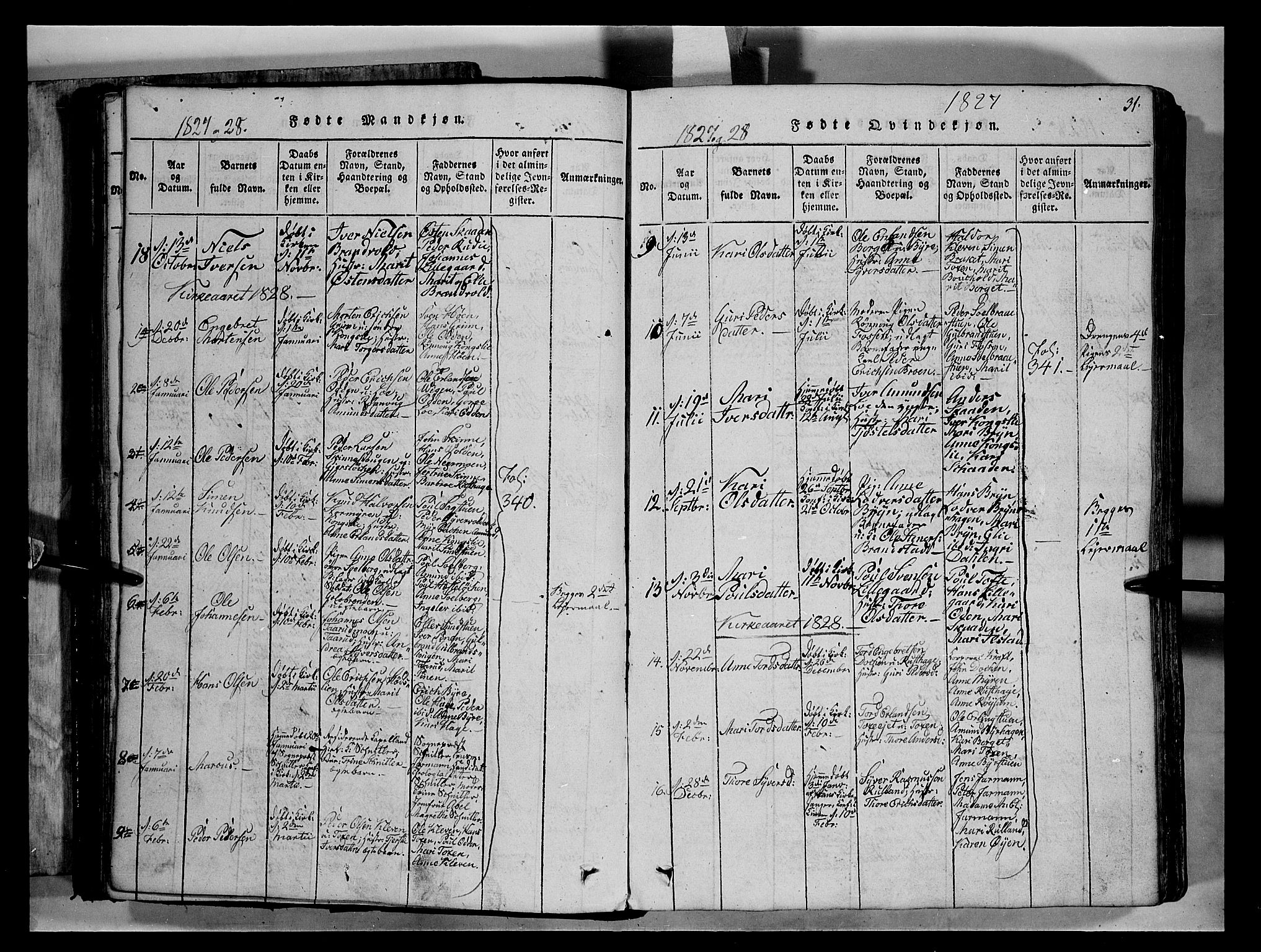 Fron prestekontor, SAH/PREST-078/H/Ha/Hab/L0004: Parish register (copy) no. 4, 1816-1850, p. 31