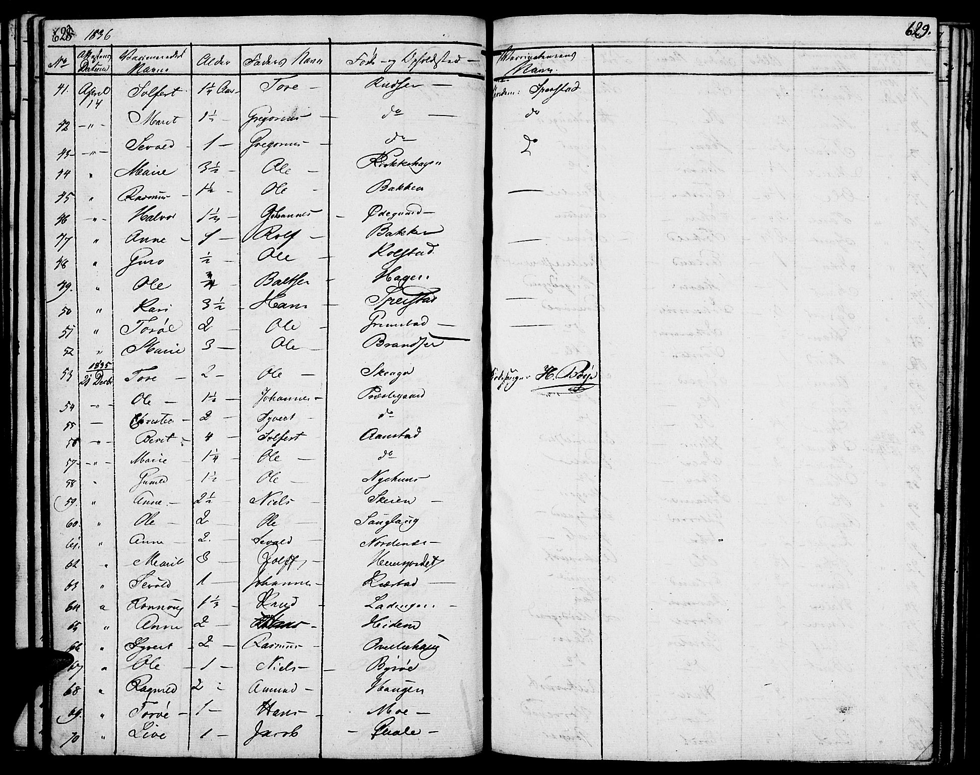 Lom prestekontor, SAH/PREST-070/K/L0005: Parish register (official) no. 5, 1825-1837, p. 628-629