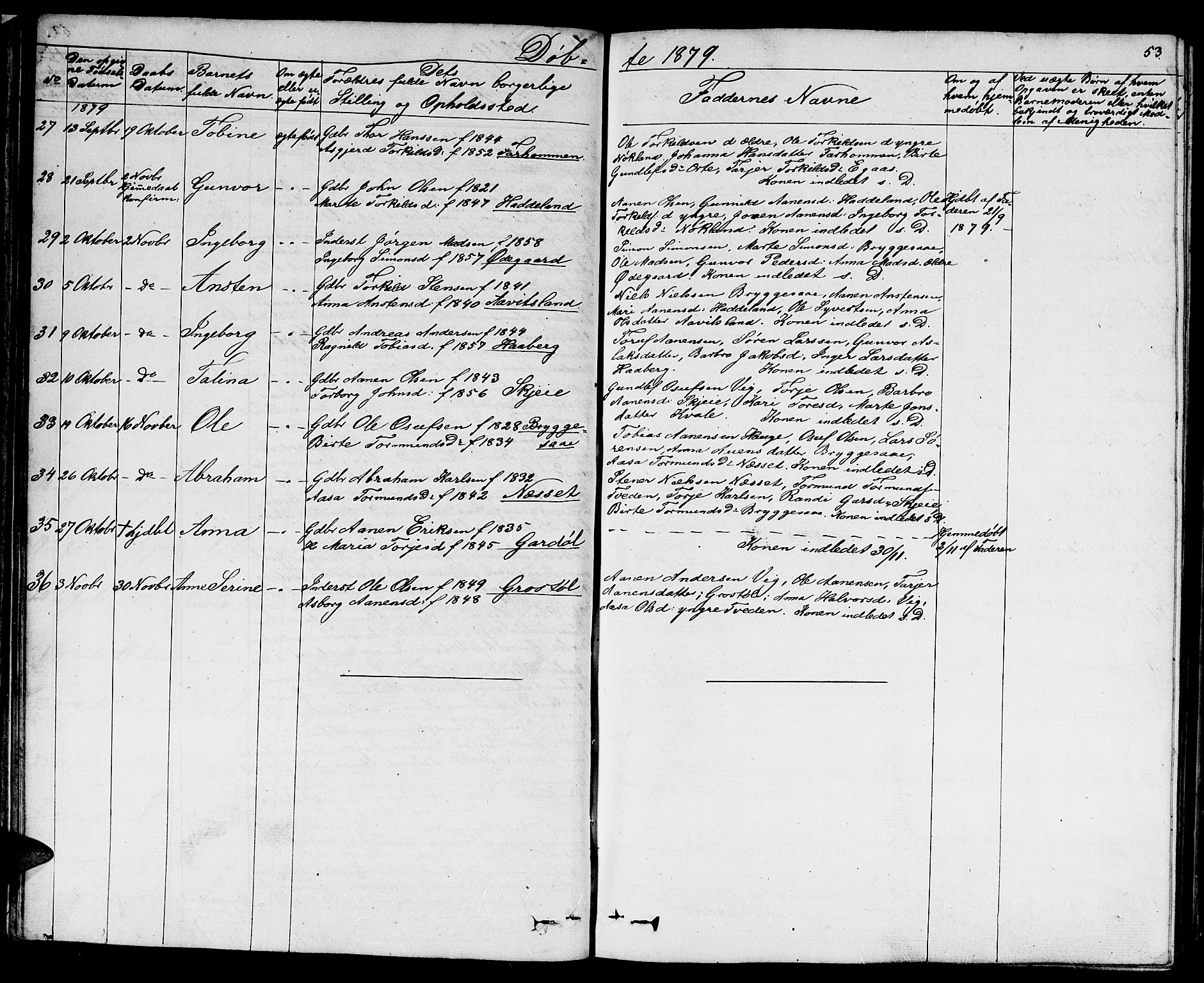Hægebostad sokneprestkontor, AV/SAK-1111-0024/F/Fb/Fbb/L0002: Parish register (copy) no. B 2, 1851-1886, p. 53