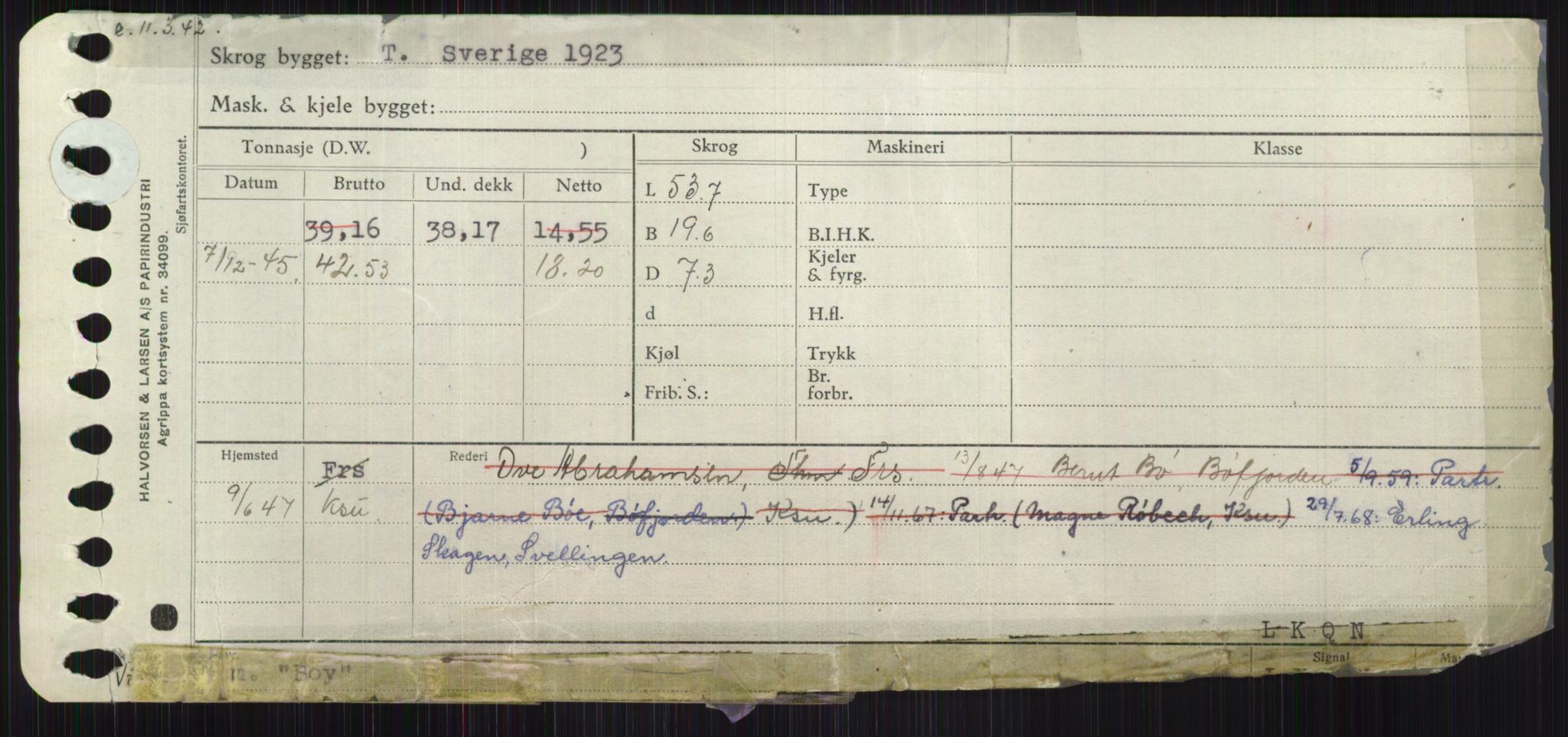 Sjøfartsdirektoratet med forløpere, Skipsmålingen, RA/S-1627/H/Ha/L0001/0002: Fartøy, A-Eig / Fartøy Bjør-Eig, p. 213