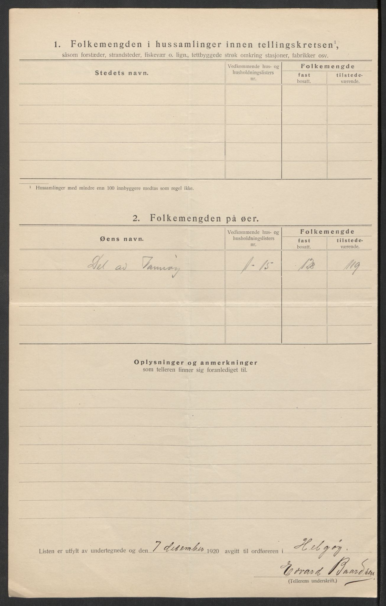 SATØ, 1920 census for Helgøy, 1920, p. 10