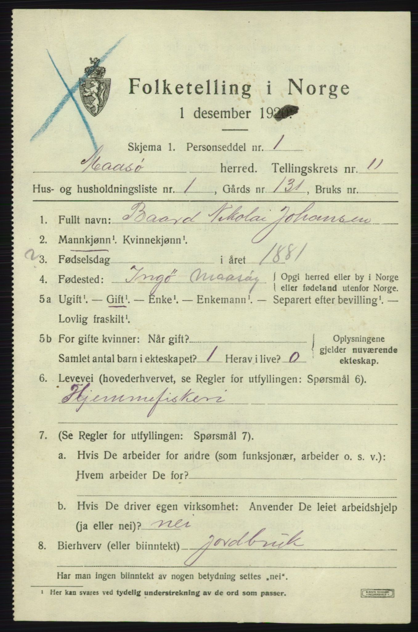 SATØ, 1920 census for Måsøy, 1920, p. 5050
