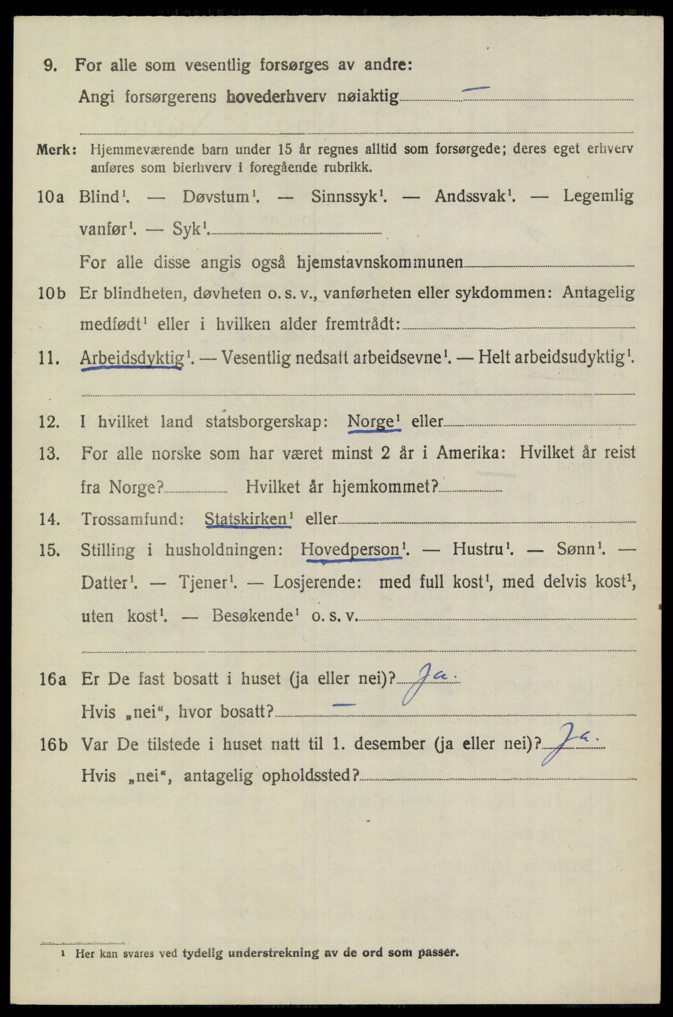 SAKO, 1920 census for Sannidal, 1920, p. 2170