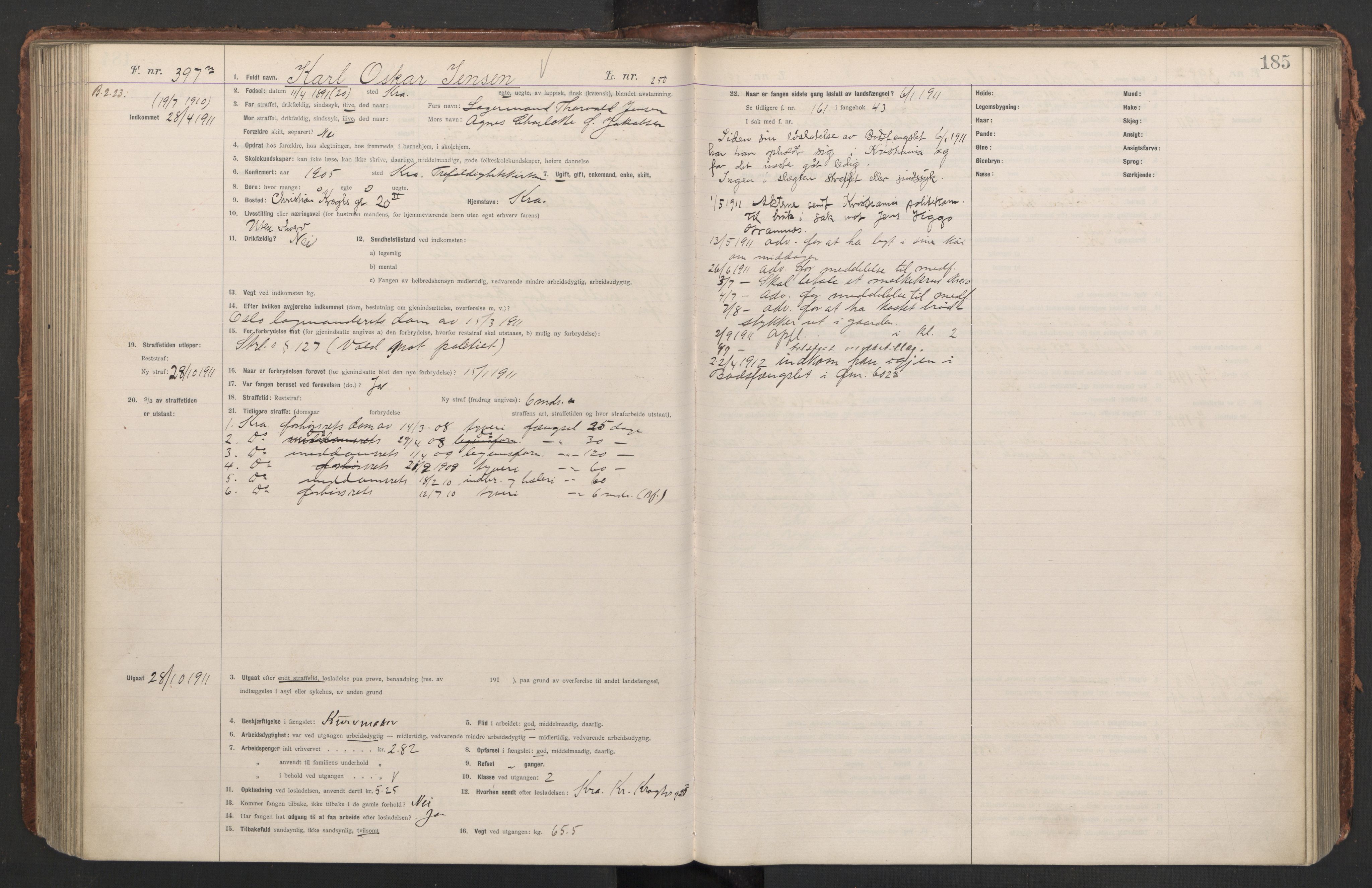 Botsfengslet, AV/RA-S-1539/D/Db/Dbb/L0044: 213n - 553n, 1910-1912, p. 185