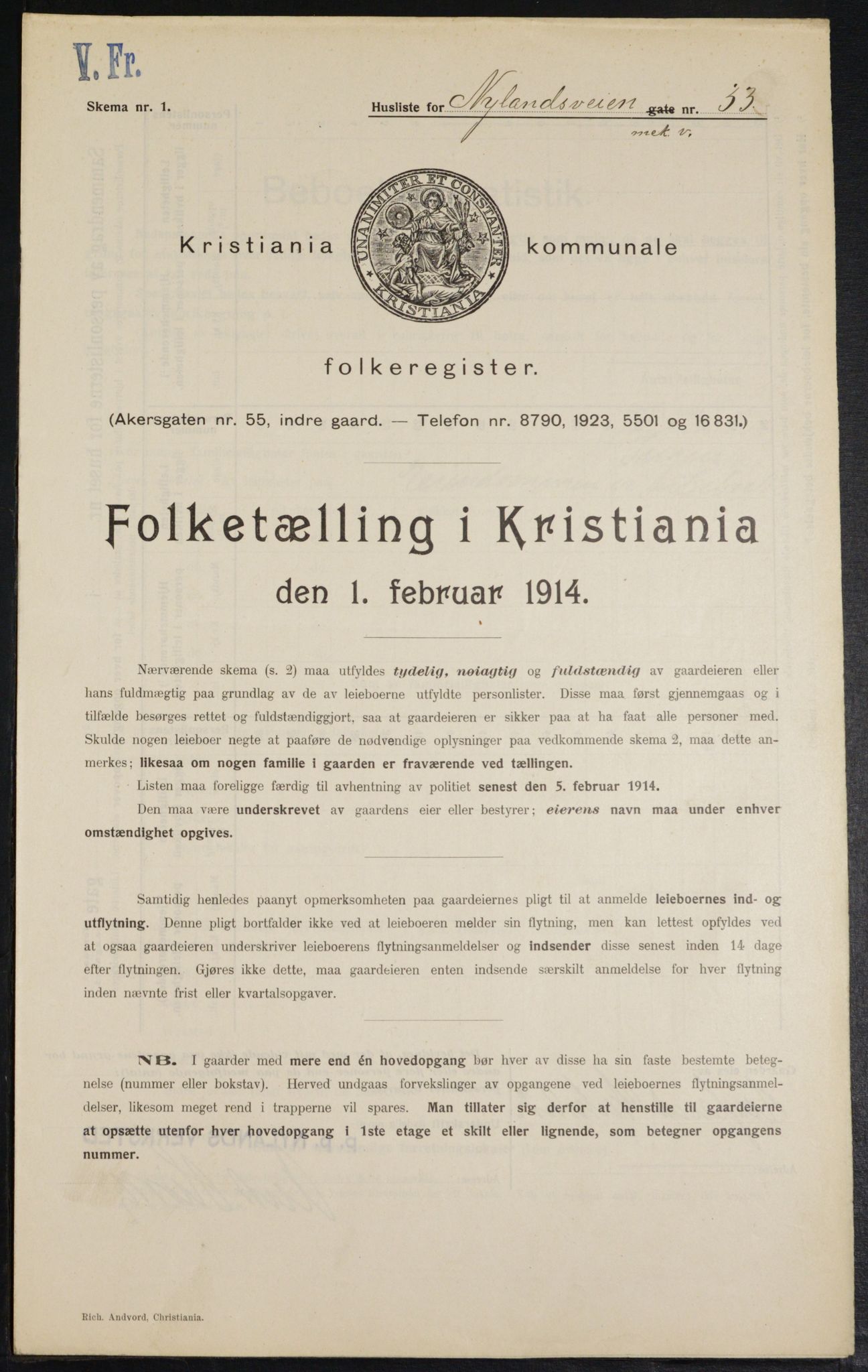 OBA, Municipal Census 1914 for Kristiania, 1914, p. 74015