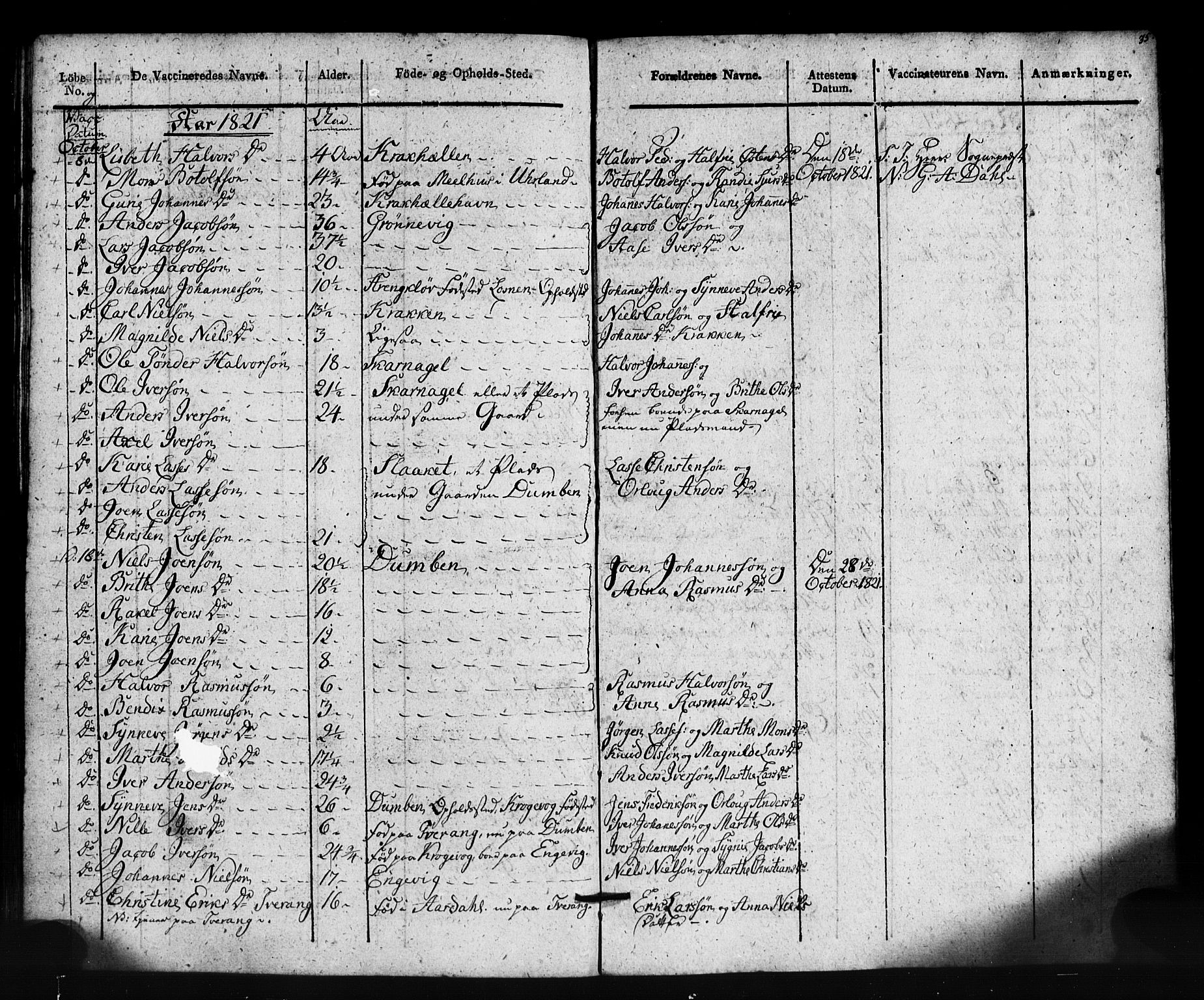 Gulen sokneprestembete, AV/SAB-A-80201/H/Haa/Haaa/L0024: Parish register (official) no. A 24, 1806-1821, p. 35