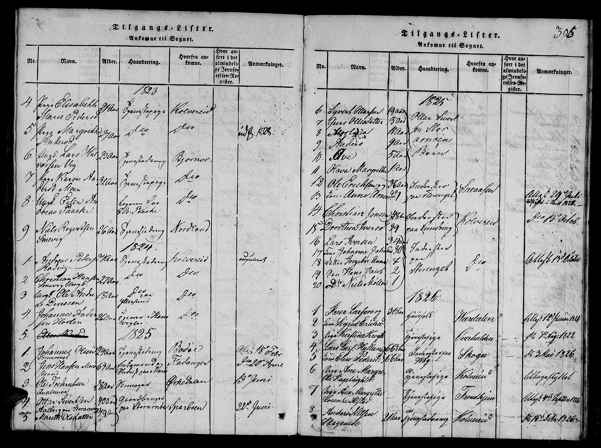 Ministerialprotokoller, klokkerbøker og fødselsregistre - Nord-Trøndelag, SAT/A-1458/784/L0667: Parish register (official) no. 784A03 /1, 1816-1829, p. 305