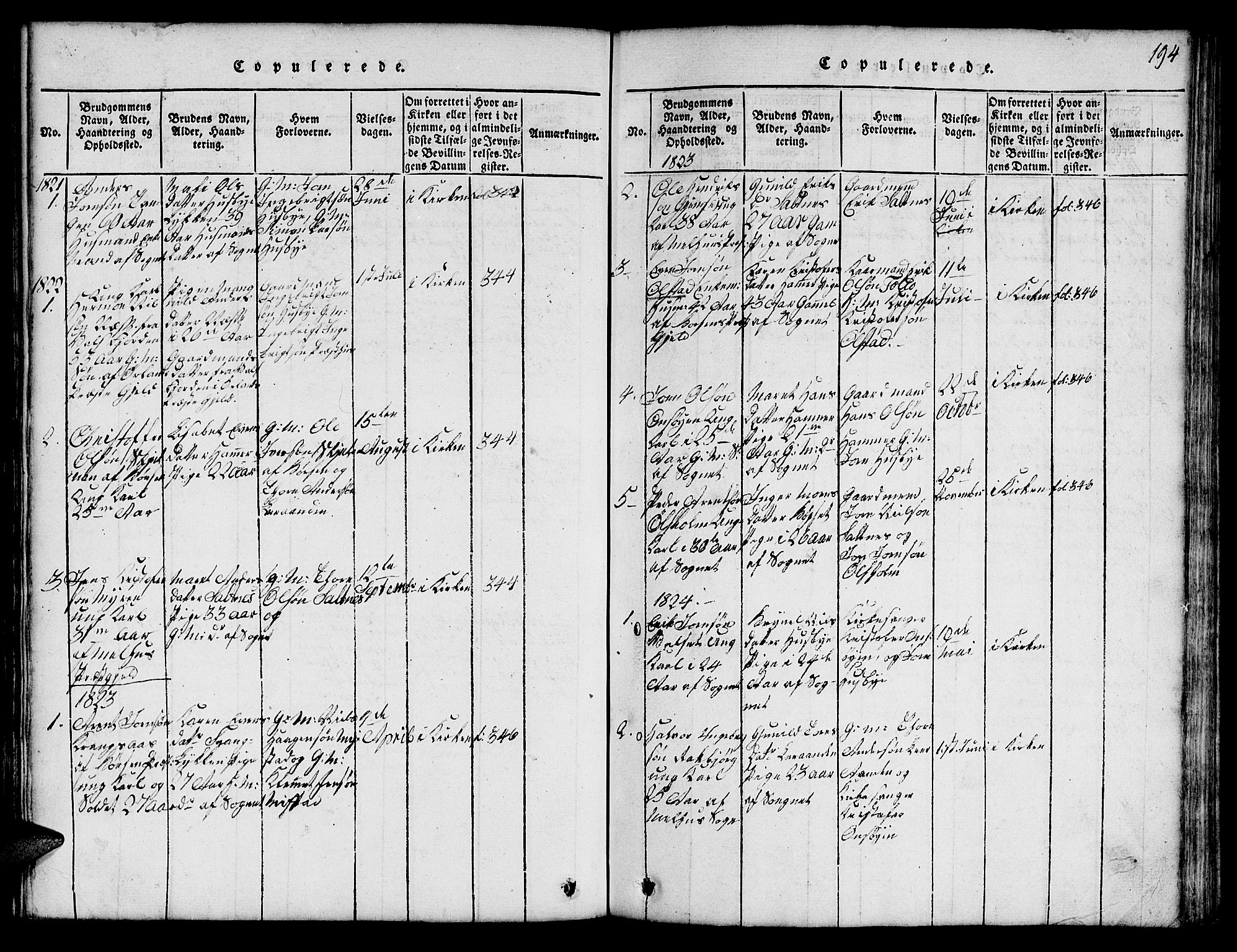 Ministerialprotokoller, klokkerbøker og fødselsregistre - Sør-Trøndelag, SAT/A-1456/666/L0788: Parish register (copy) no. 666C01, 1816-1847, p. 194