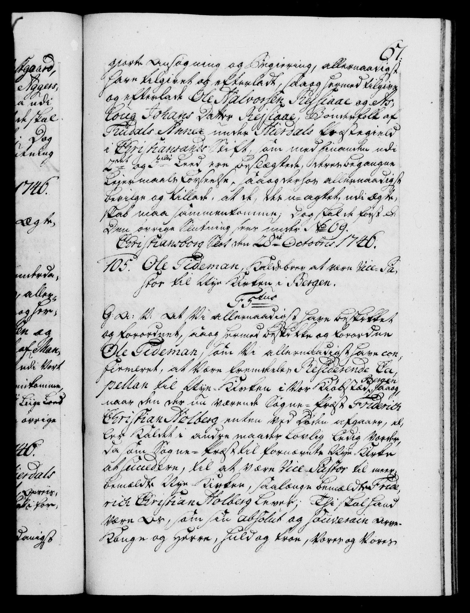 Danske Kanselli 1572-1799, AV/RA-EA-3023/F/Fc/Fca/Fcaa/L0035: Norske registre, 1746-1748, p. 67a