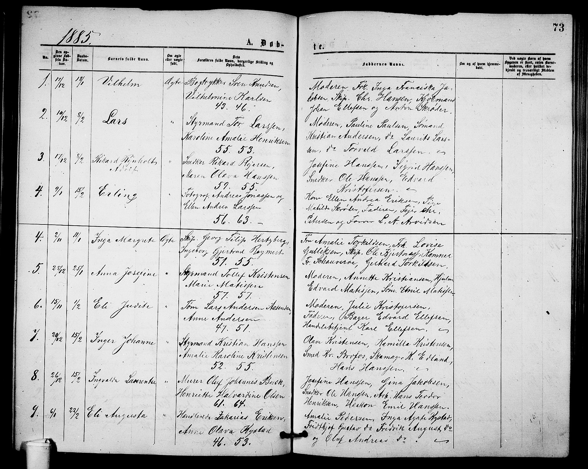 Holmestrand kirkebøker, AV/SAKO-A-346/G/Ga/L0004: Parish register (copy) no. 4, 1874-1888, p. 73