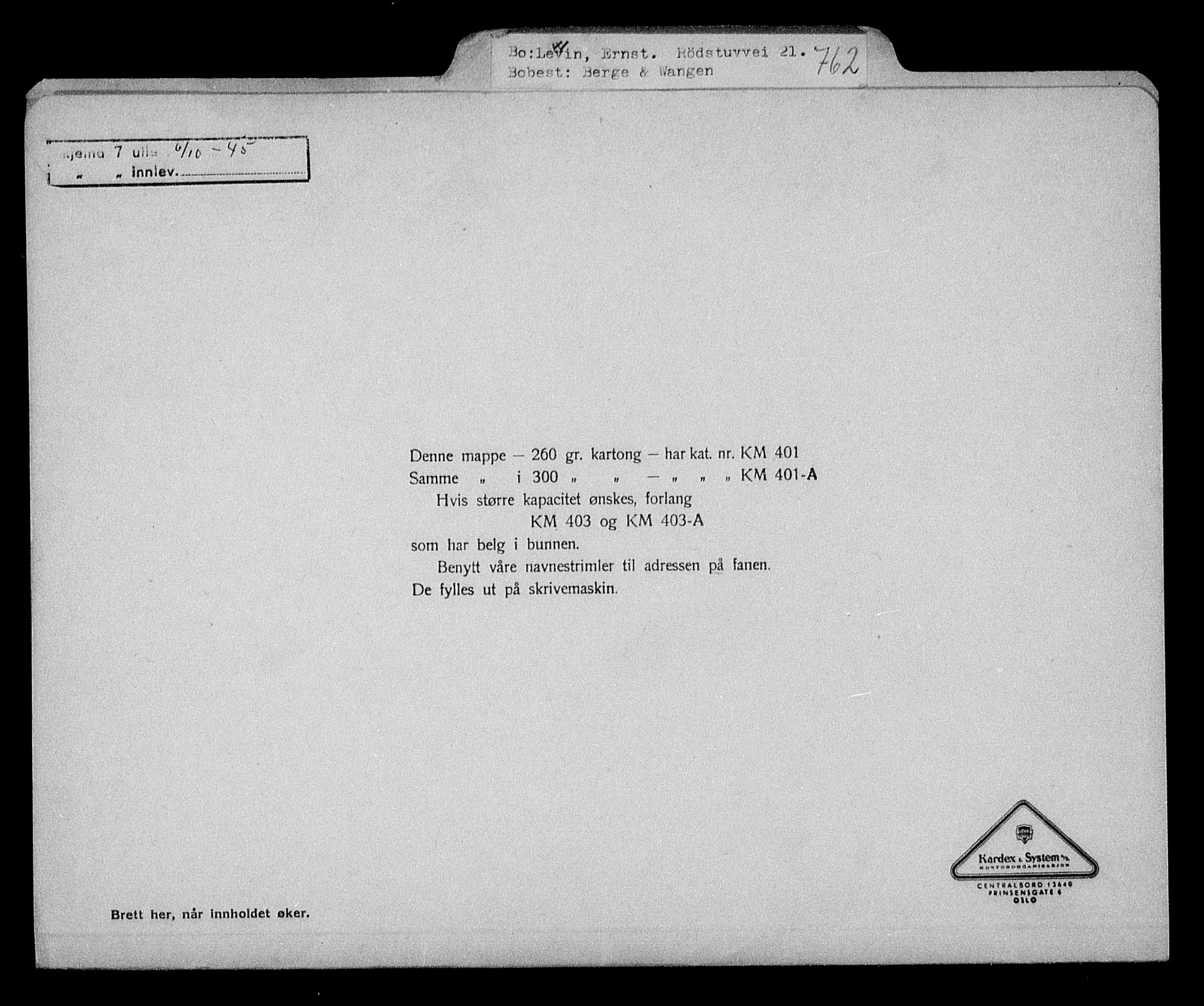 Justisdepartementet, Tilbakeføringskontoret for inndratte formuer, AV/RA-S-1564/H/Hc/Hcc/L0957: --, 1945-1947, p. 136