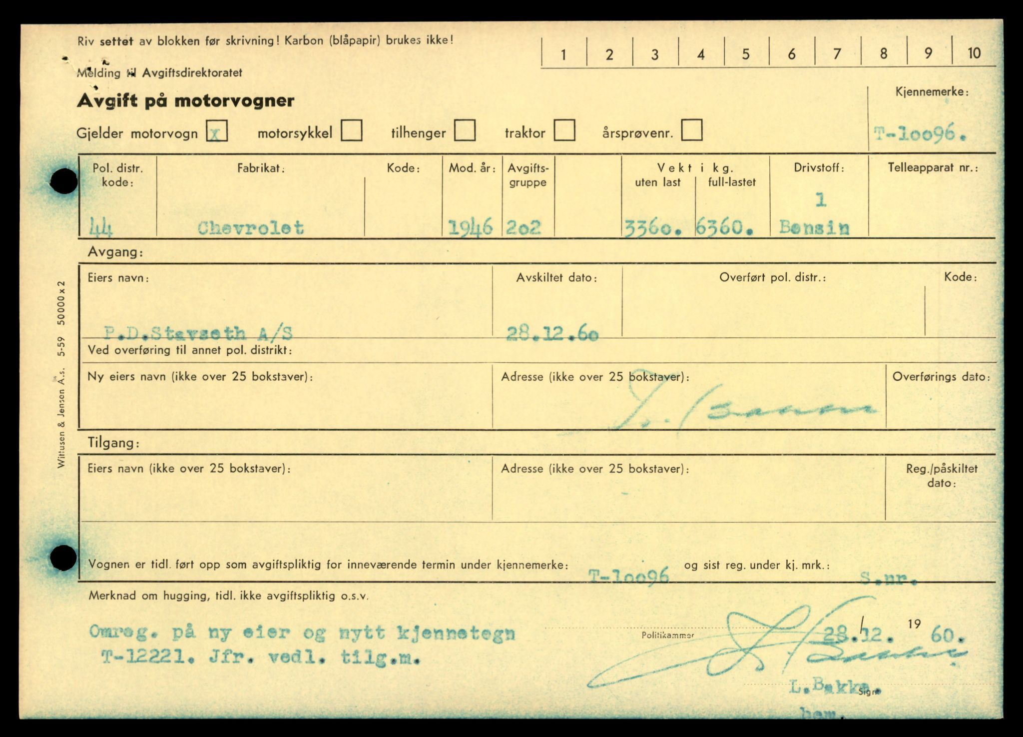 Møre og Romsdal vegkontor - Ålesund trafikkstasjon, SAT/A-4099/F/Fe/L0036: Registreringskort for kjøretøy T 12831 - T 13030, 1927-1998, p. 2133