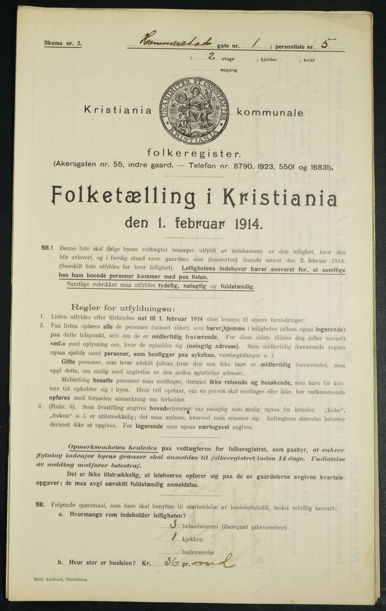 OBA, Municipal Census 1914 for Kristiania, 1914, p. 34593