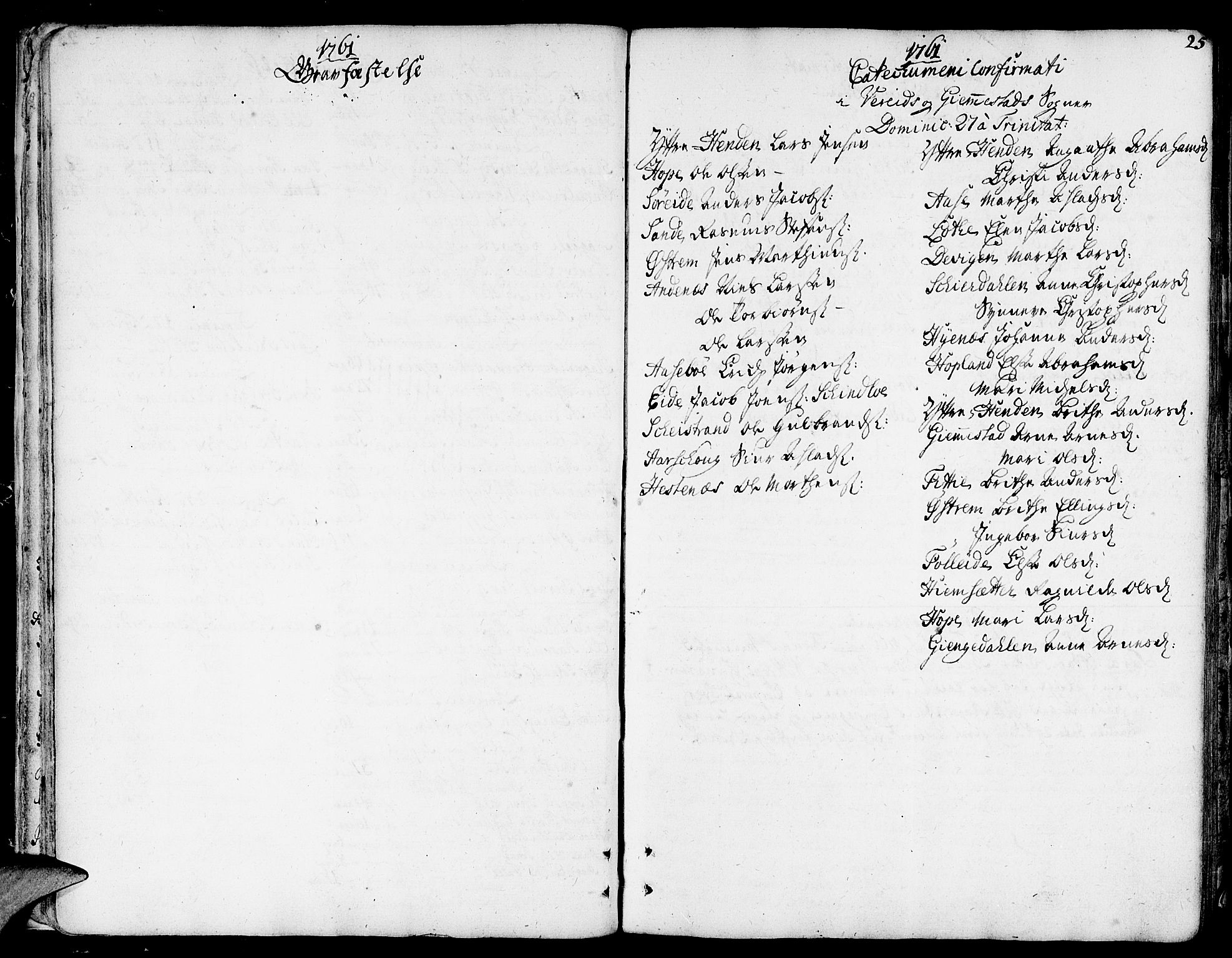 Gloppen sokneprestembete, AV/SAB-A-80101/H/Haa/Haaa/L0004: Parish register (official) no. A 4, 1758-1784, p. 25