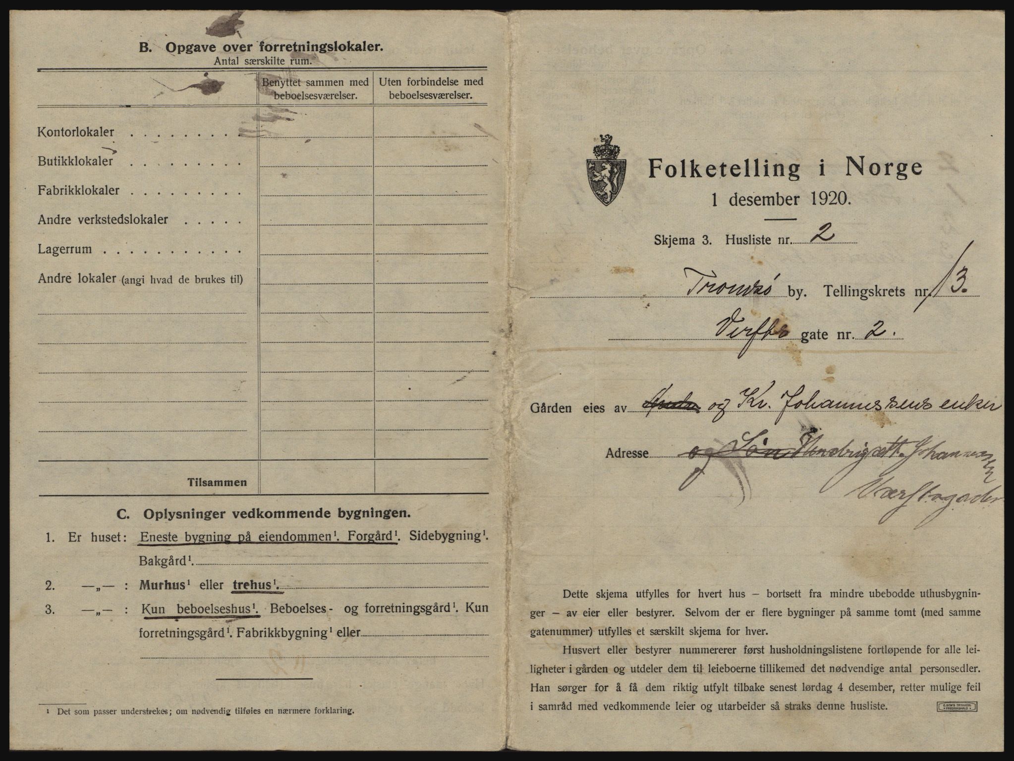 SATØ, 1920 census for Tromsø, 1920, p. 2127