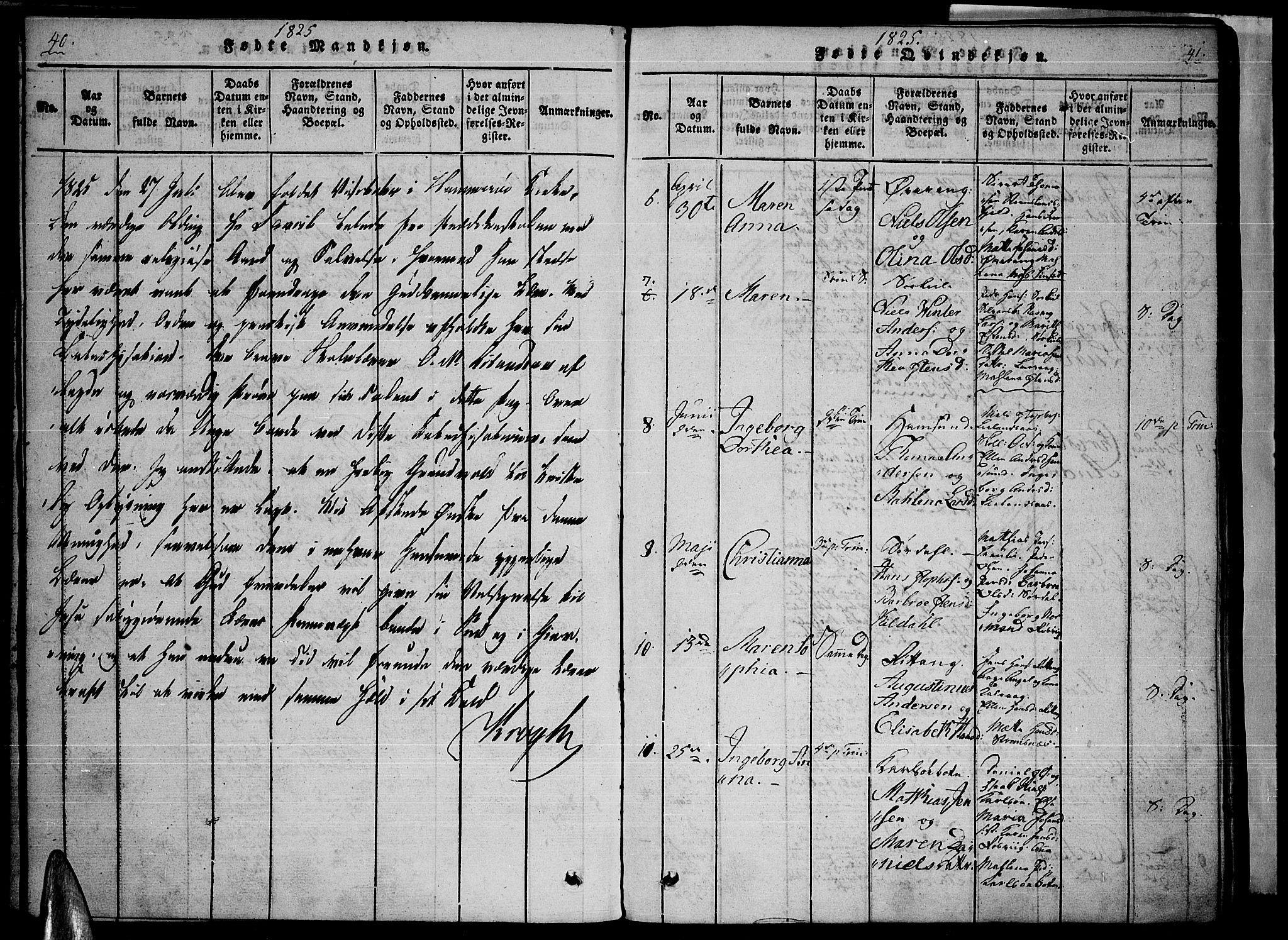 Ministerialprotokoller, klokkerbøker og fødselsregistre - Nordland, AV/SAT-A-1459/859/L0842: Parish register (official) no. 859A02, 1821-1839, p. 40-41