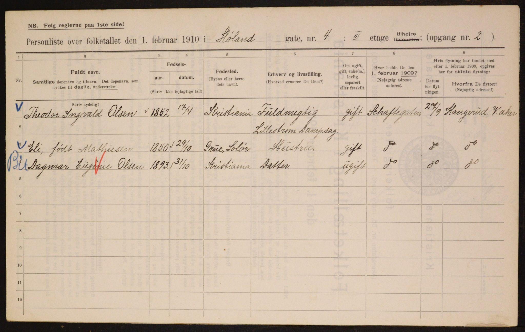 OBA, Municipal Census 1910 for Kristiania, 1910, p. 41477