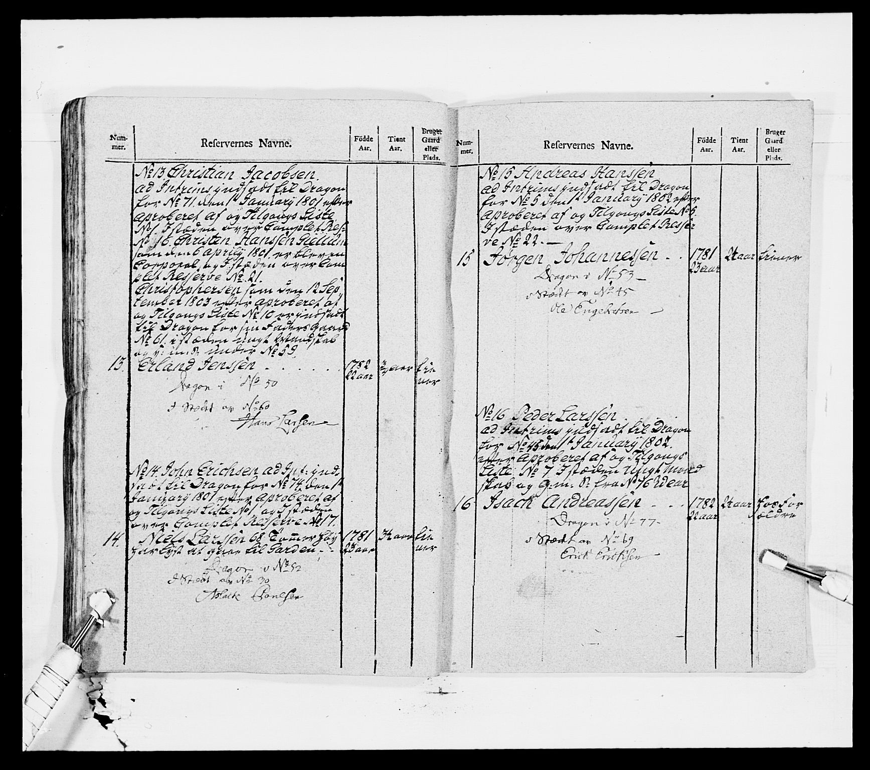 Generalitets- og kommissariatskollegiet, Det kongelige norske kommissariatskollegium, AV/RA-EA-5420/E/Eh/L0007: Akershusiske dragonregiment, 1800-1804, p. 560