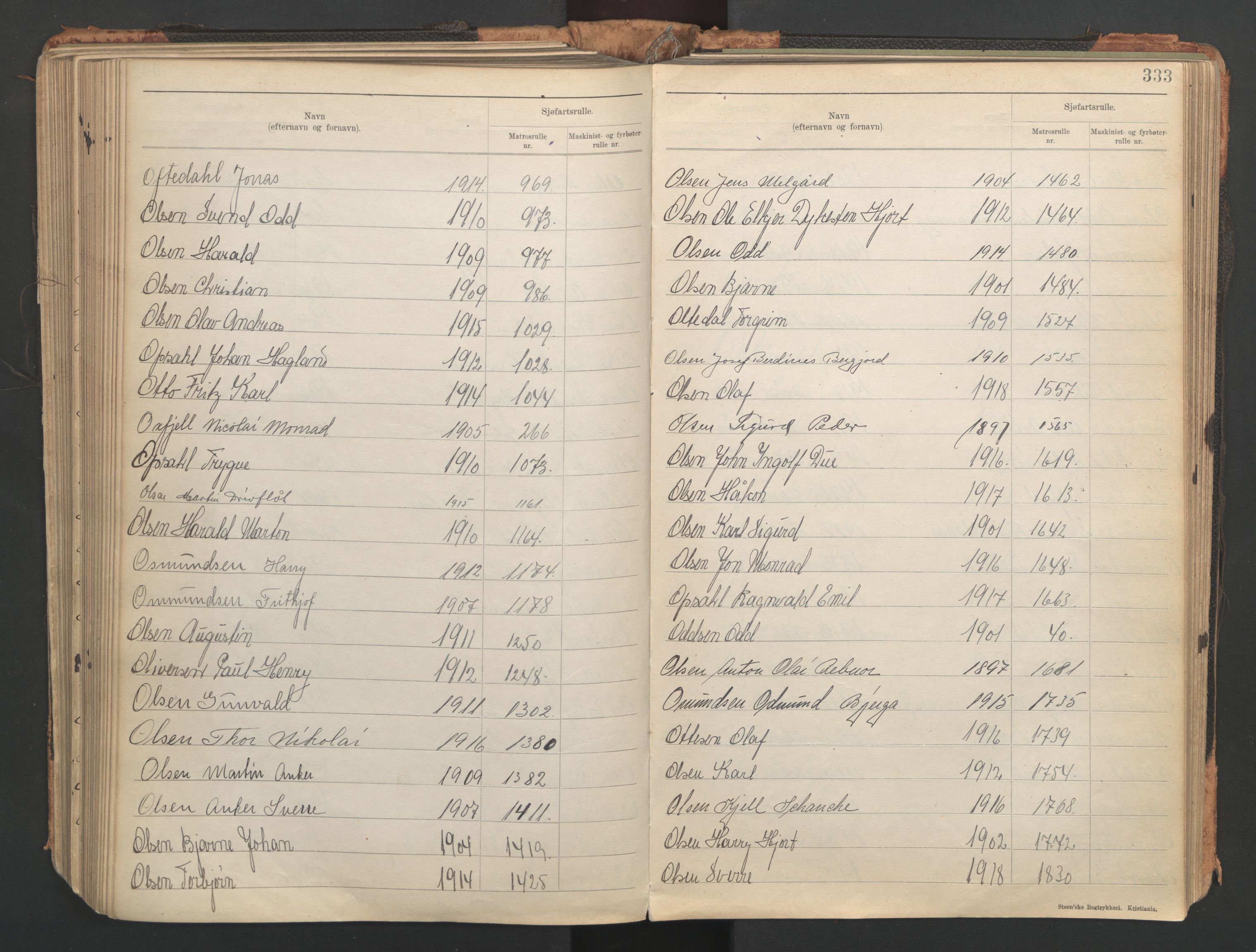 Stavanger sjømannskontor, AV/SAST-A-102006/F/Fb/Fba/L0005: Navneregister sjøfartsruller, etternavnsregister til hovedrulle 1921, 1921-1947, p. 89