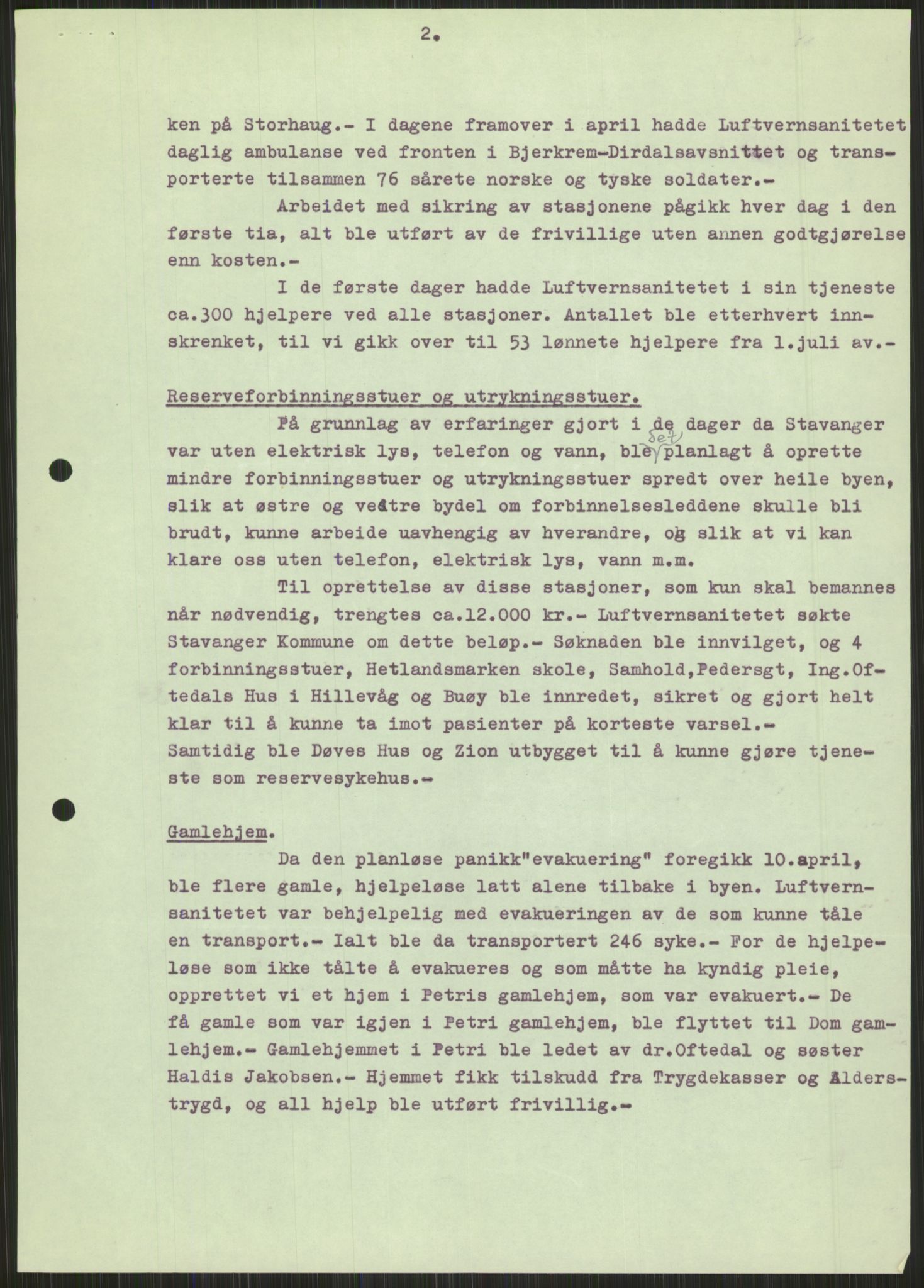 Forsvaret, Forsvarets krigshistoriske avdeling, AV/RA-RAFA-2017/Y/Ya/L0015: II-C-11-31 - Fylkesmenn.  Rapporter om krigsbegivenhetene 1940., 1940, p. 201