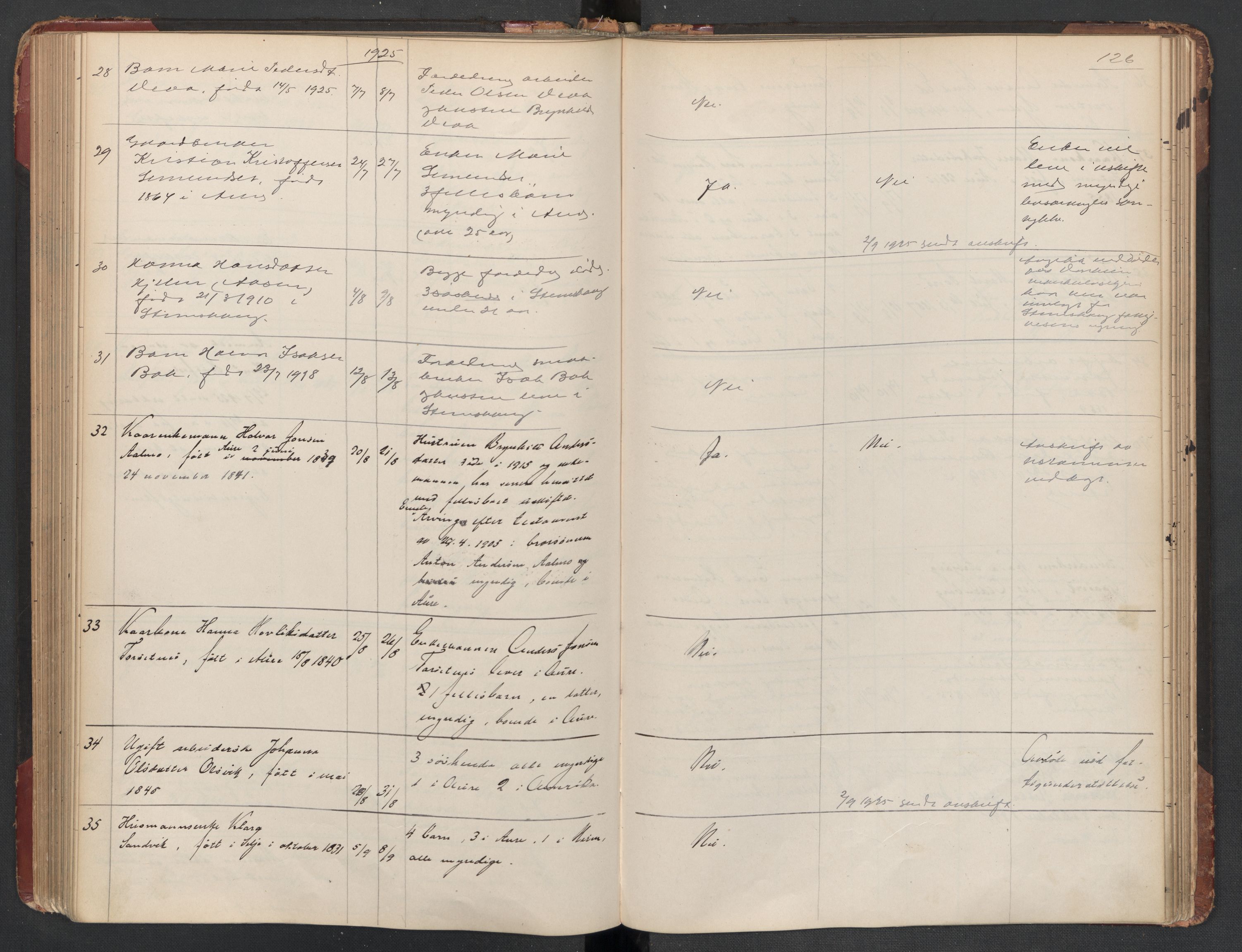 Aure lensmannskontor, AV/SAT-A-1088/1/02/L0003: 2.01.03 Dødsfallsprotokoll, 1906-1926, p. 126