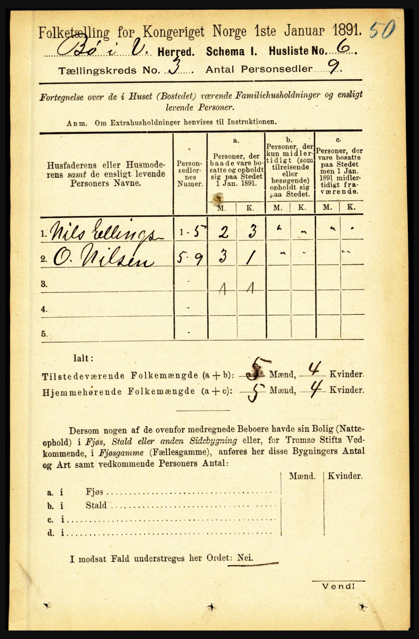 RA, 1891 census for 1867 Bø, 1891, p. 760