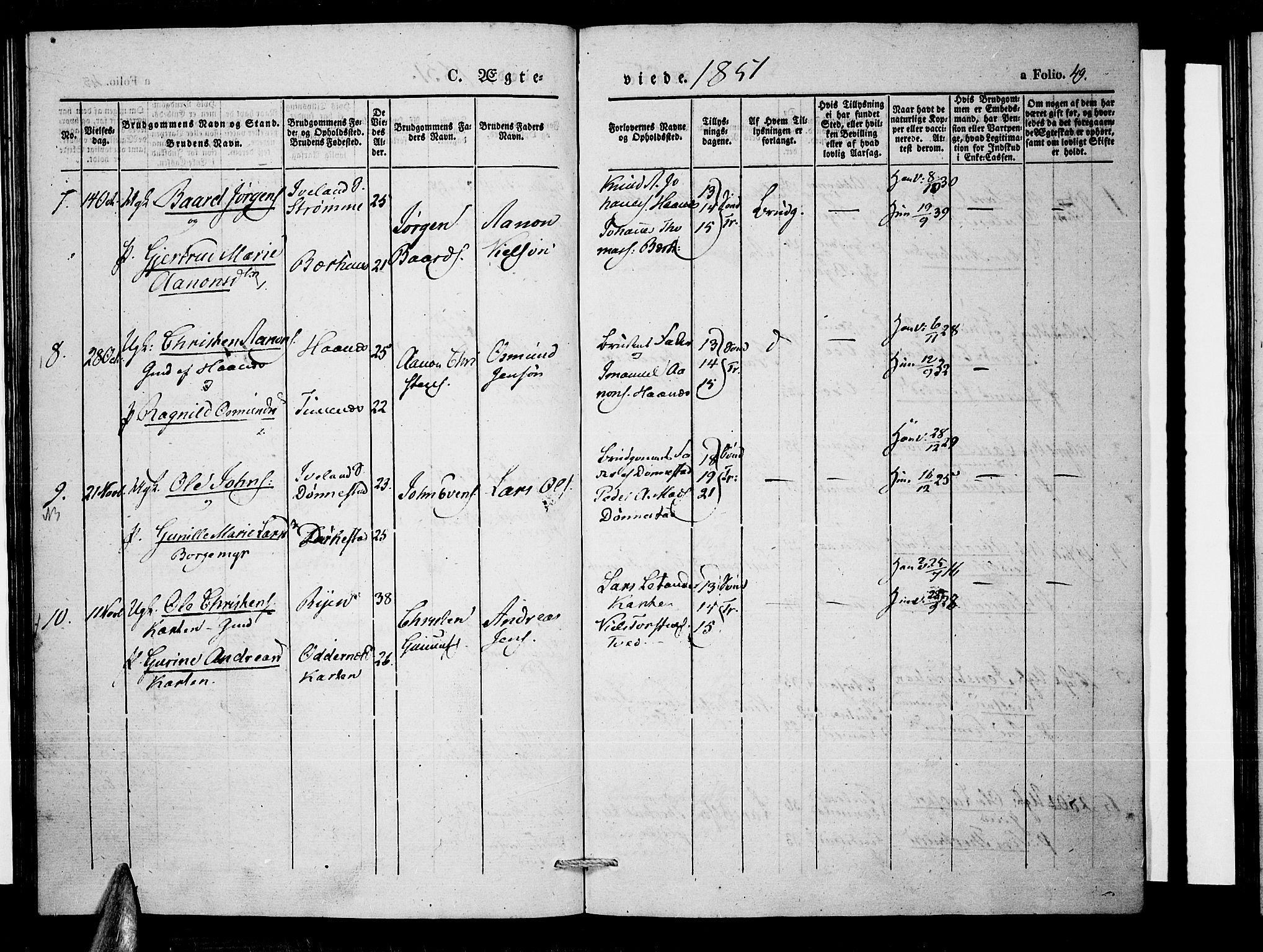 Tveit sokneprestkontor, AV/SAK-1111-0043/F/Fa/L0004: Parish register (official) no. A 4, 1843-1852, p. 49