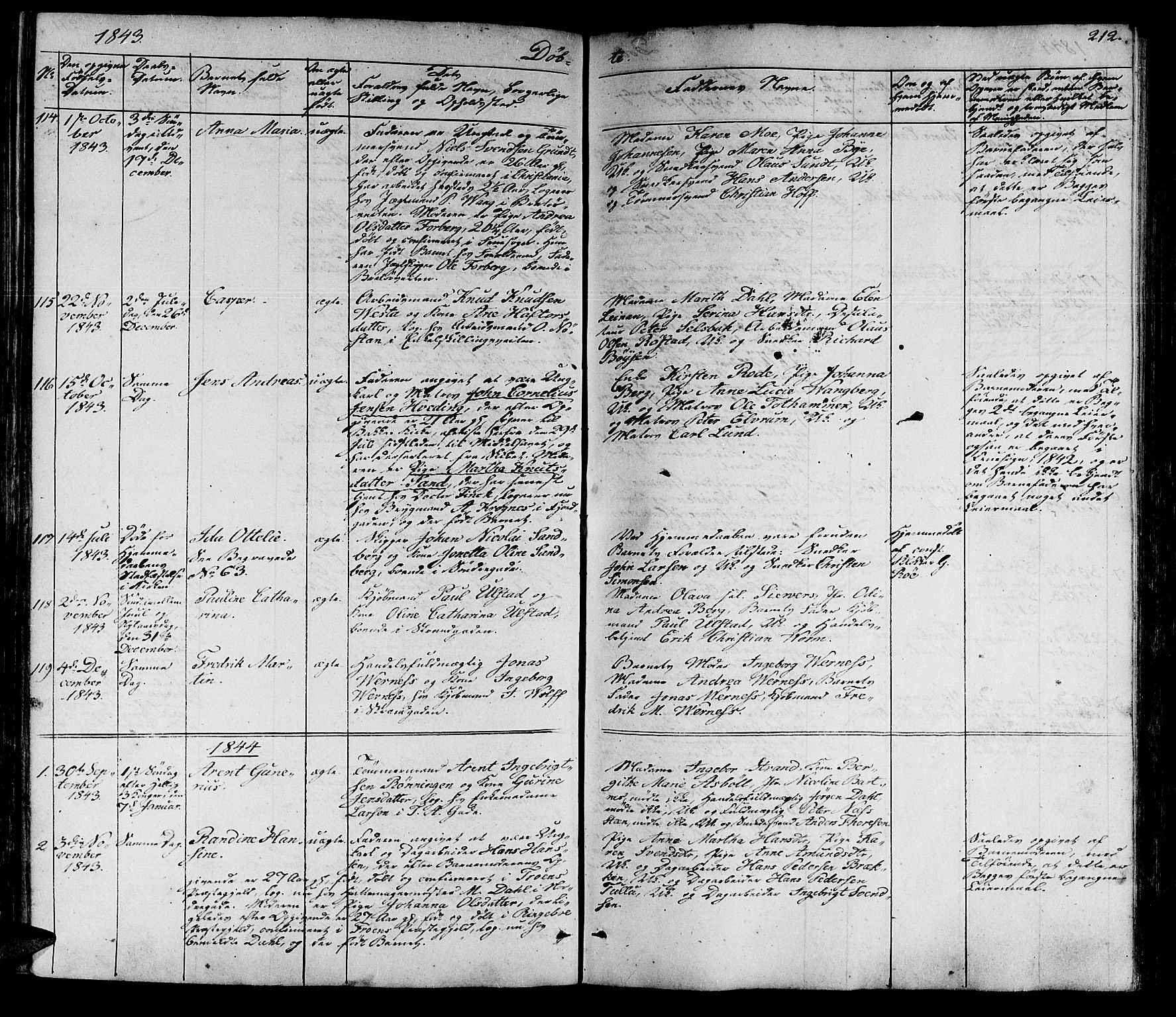 Ministerialprotokoller, klokkerbøker og fødselsregistre - Sør-Trøndelag, SAT/A-1456/602/L0136: Parish register (copy) no. 602C04, 1833-1845, p. 212