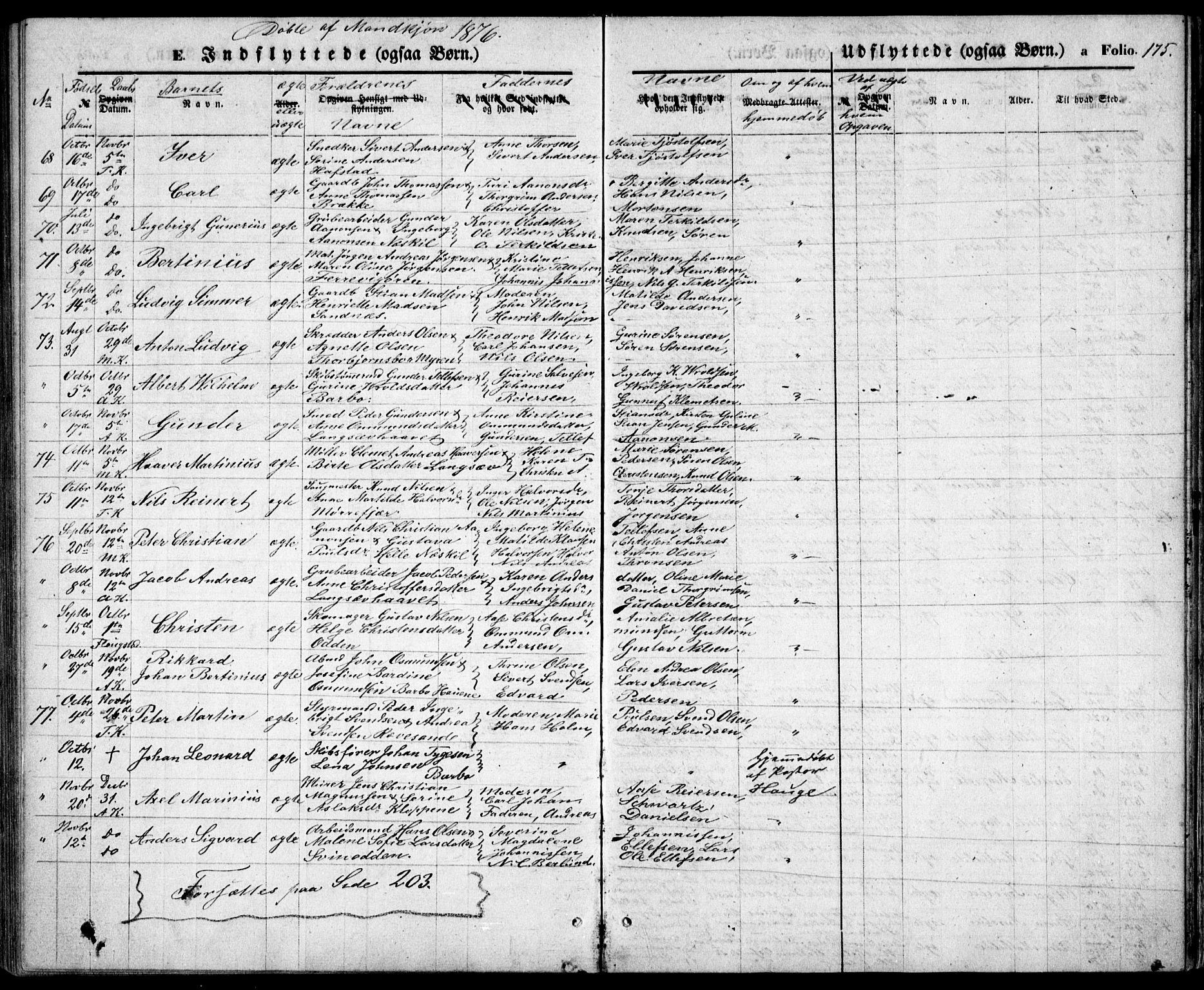 Tromøy sokneprestkontor, AV/SAK-1111-0041/F/Fb/L0004: Parish register (copy) no. B 4, 1869-1877, p. 175