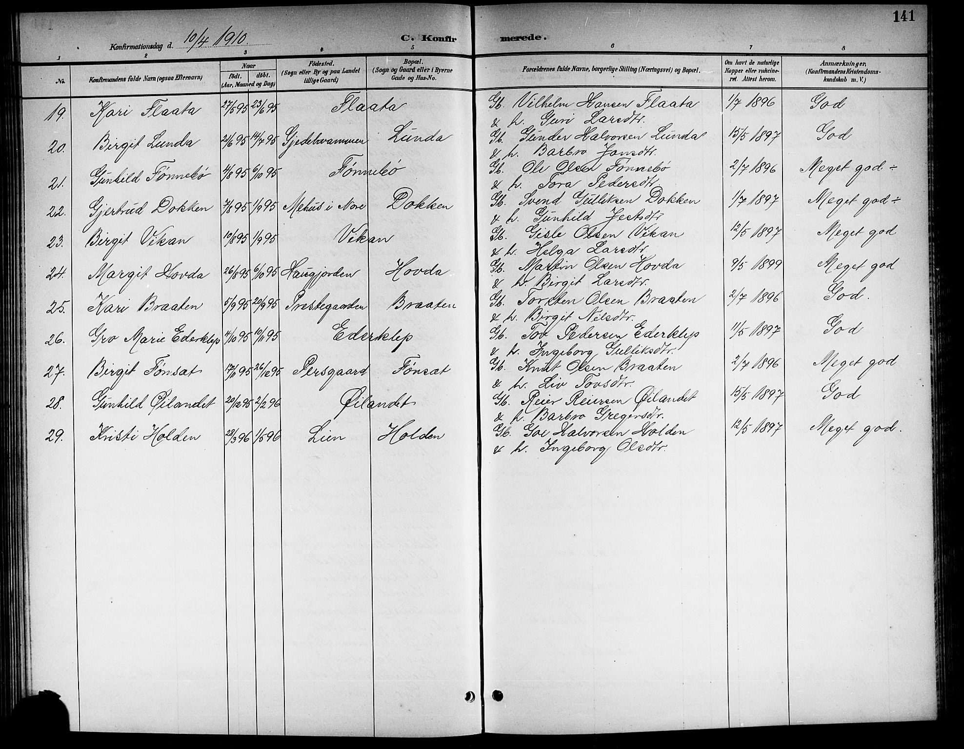 Nore kirkebøker, AV/SAKO-A-238/G/Gb/L0003: Parish register (copy) no. II 3, 1894-1923, p. 141