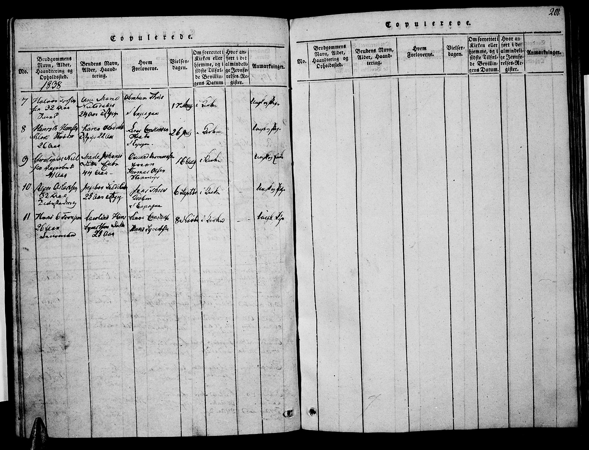 Risør sokneprestkontor, AV/SAK-1111-0035/F/Fa/L0002: Parish register (official) no. A 2, 1815-1839, p. 201