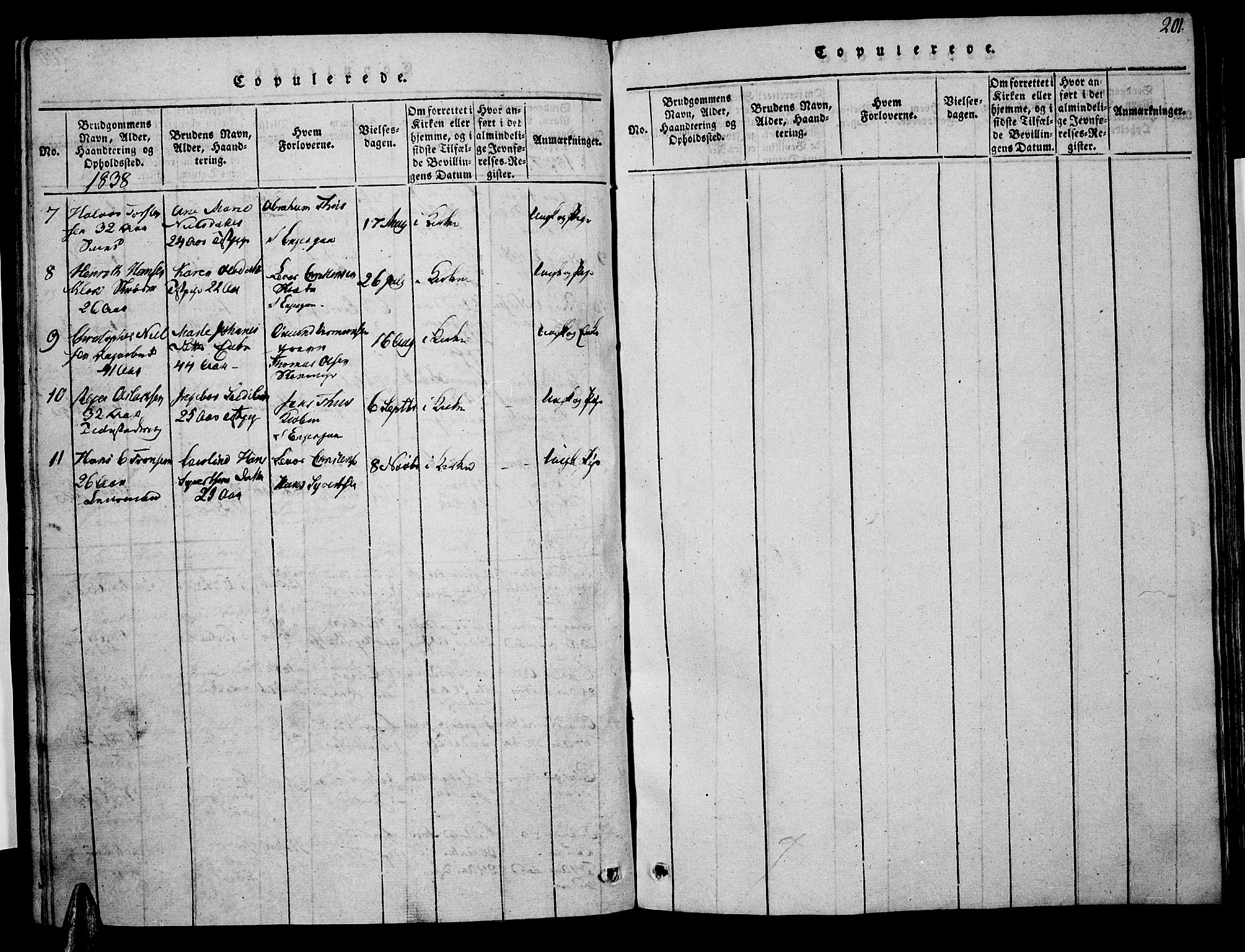 Risør sokneprestkontor, AV/SAK-1111-0035/F/Fa/L0002: Parish register (official) no. A 2, 1815-1839, p. 201