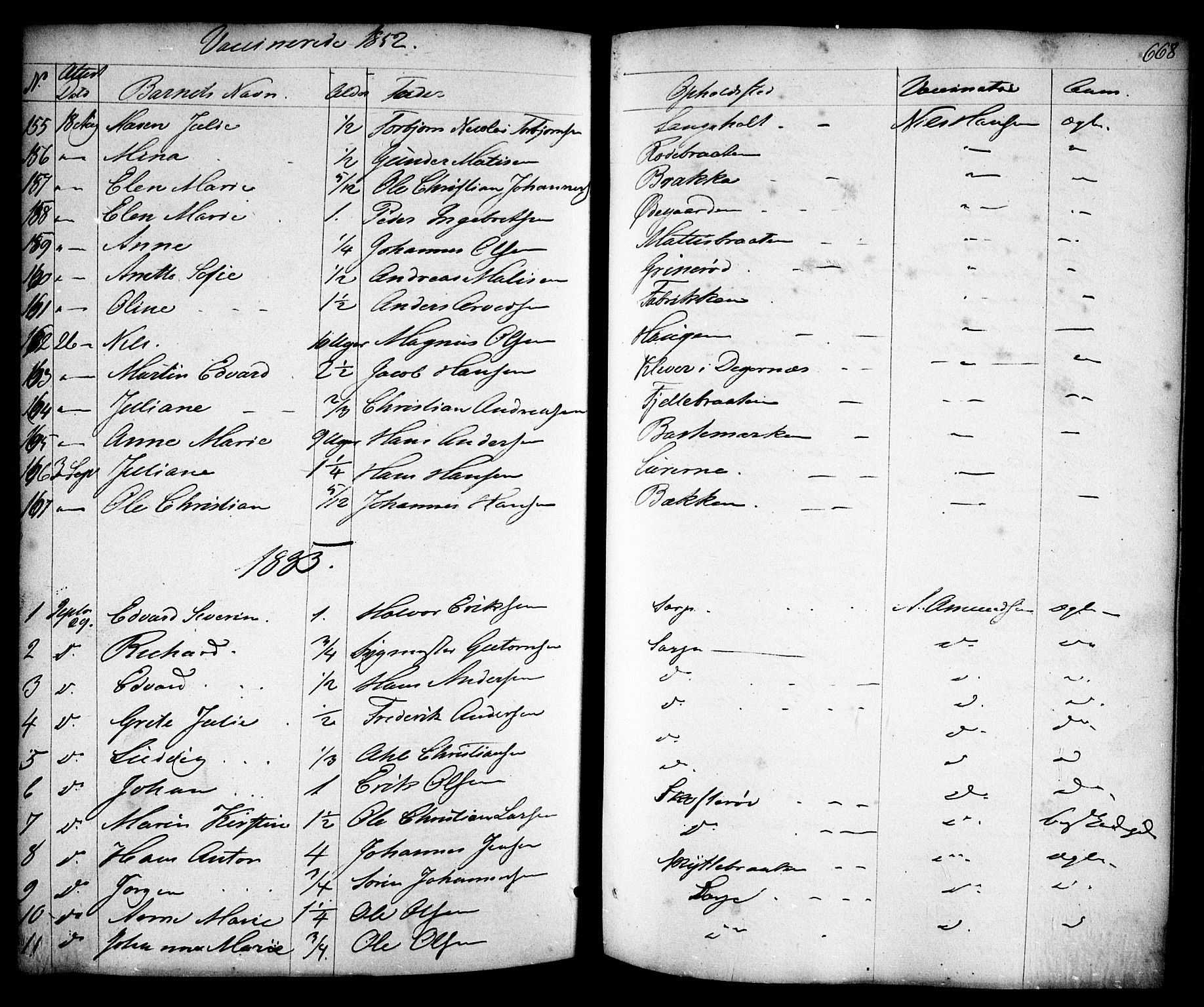 Skjeberg prestekontor Kirkebøker, SAO/A-10923/F/Fa/L0006: Parish register (official) no. I 6, 1846-1858, p. 668
