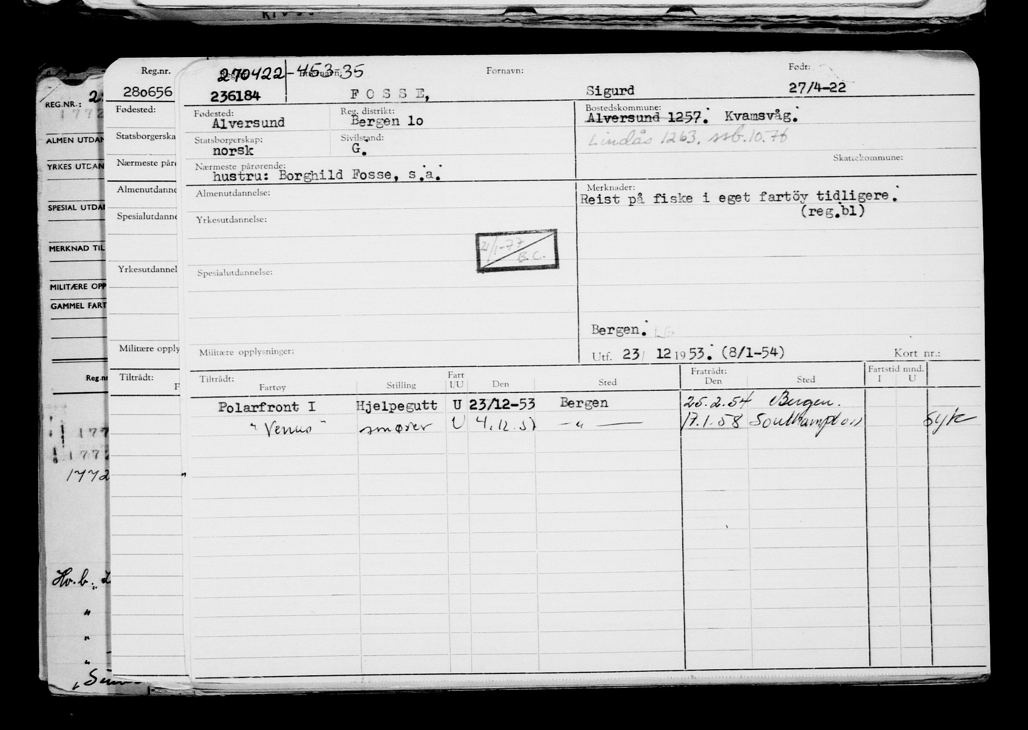 Direktoratet for sjømenn, AV/RA-S-3545/G/Gb/L0205: Hovedkort, 1922, p. 718