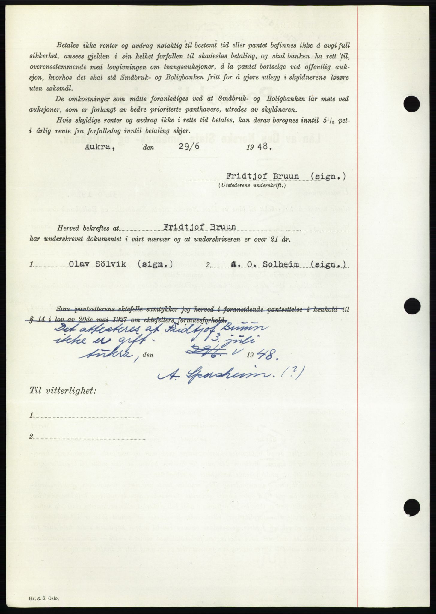 Romsdal sorenskriveri, AV/SAT-A-4149/1/2/2C: Mortgage book no. B4, 1948-1949, Diary no: : 1692/1948